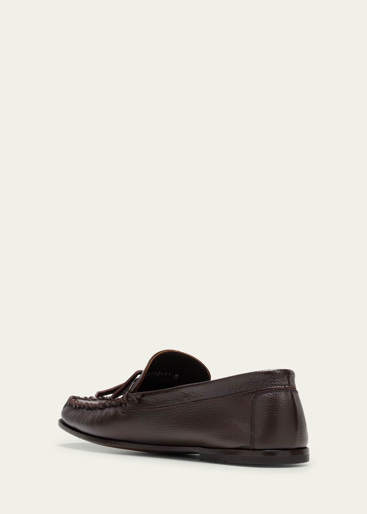 Stuart Weitzman Men's Montauk Grained Leather Loafers Image 4 of 5