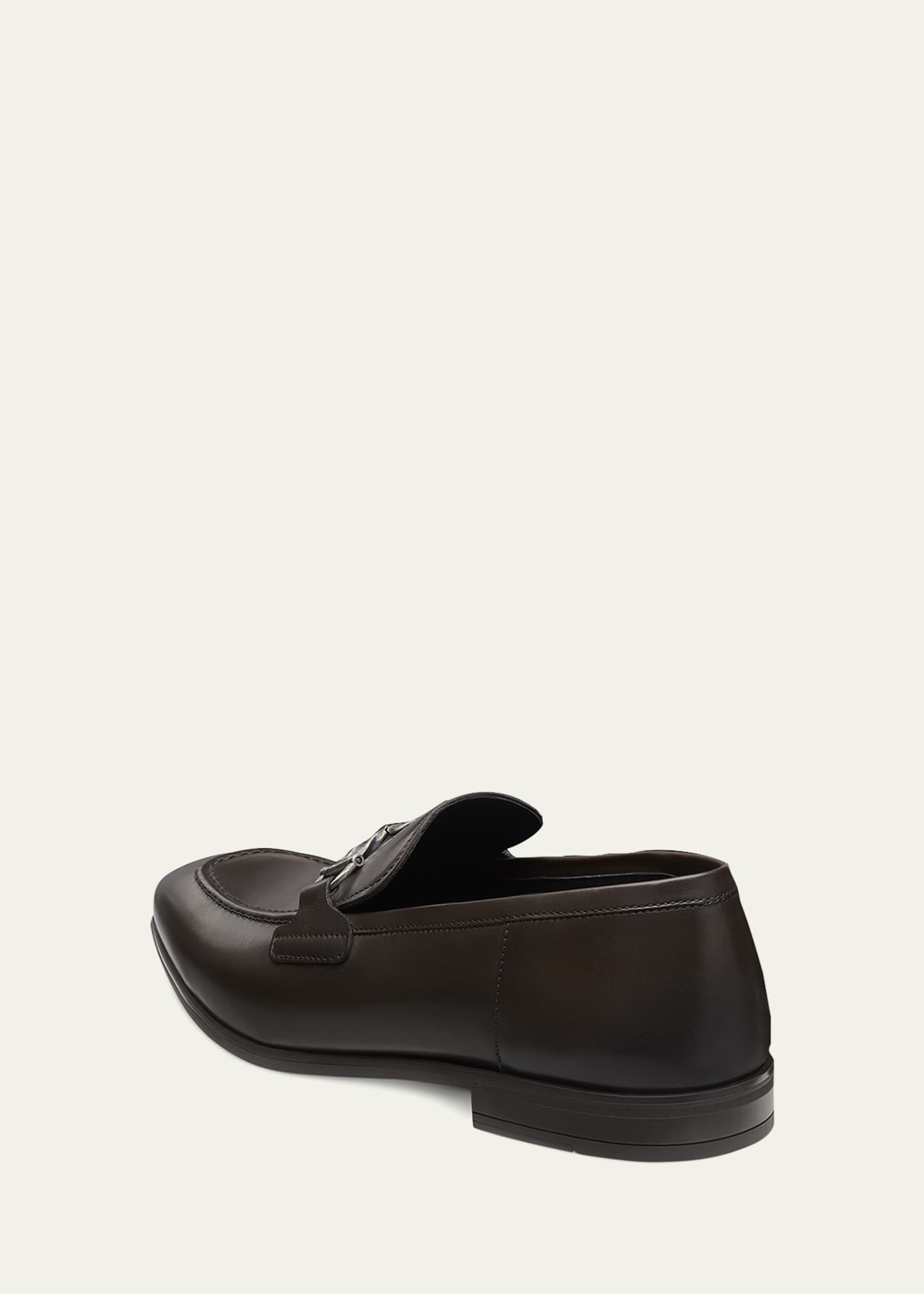 Stuart Weitzman Men's Simon Leather Twist Bit Loafers Image 3 of 3