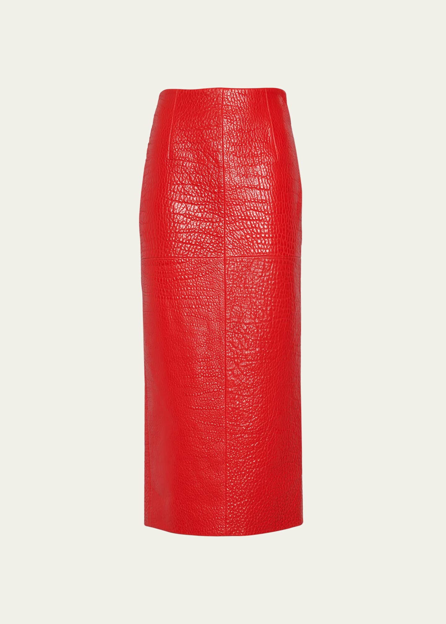 Prada Pencil Midi Napa Leather Skirt Image 1 of 5