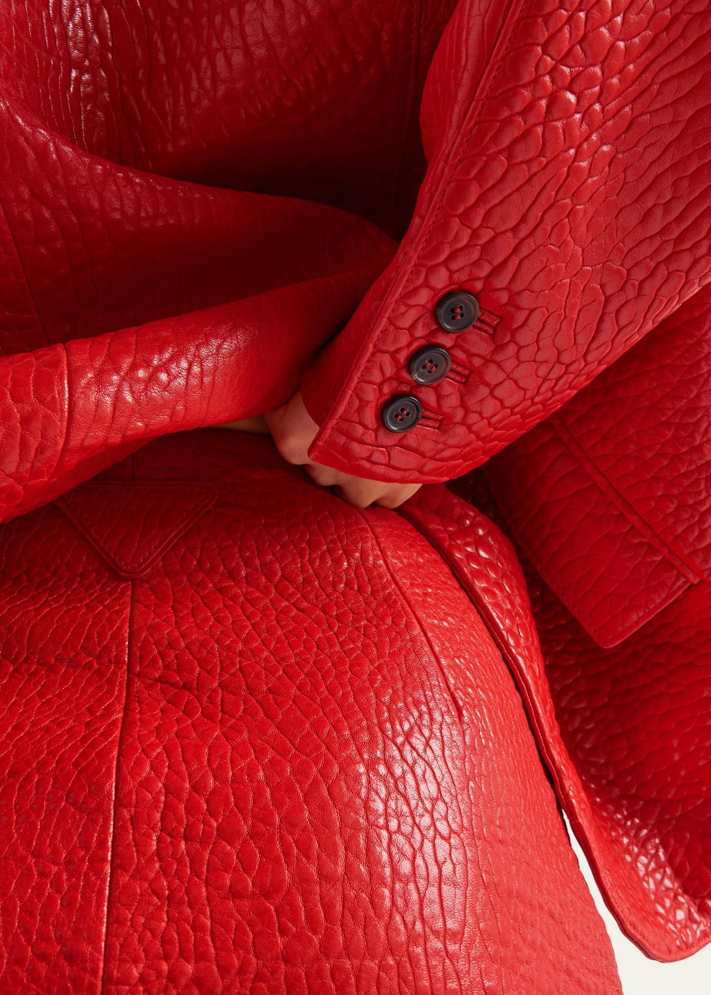 Prada Pencil Midi Napa Leather Skirt Image 5 of 5