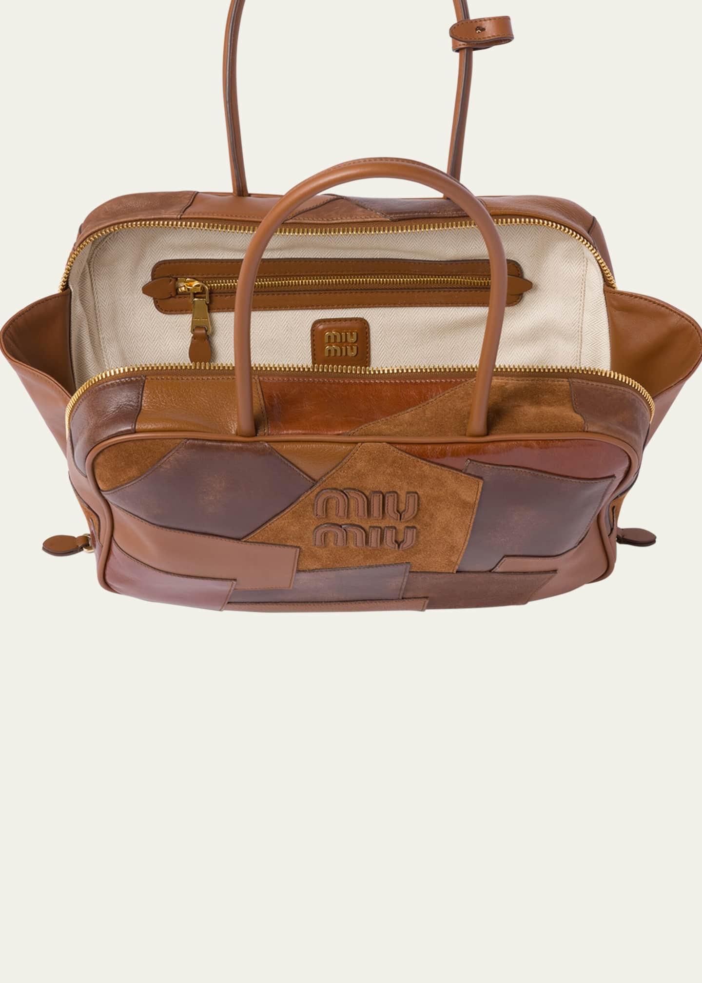 ハンドバッグ MIU MIU PATCHWAORK LEATHER HAND BAG Miu Miu Patchwork Leather & Suede Shoulder Bag - Bergdorf