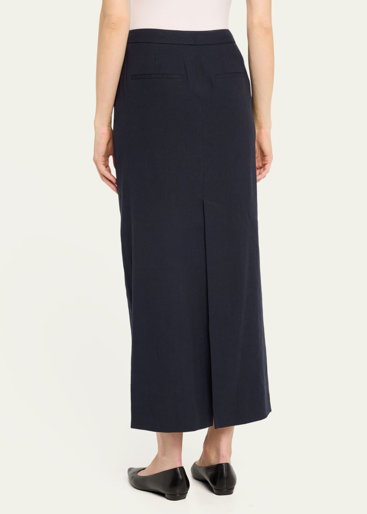 Vince Mid-Rise Linen-Blend Maxi Skirt Image 3 of 5