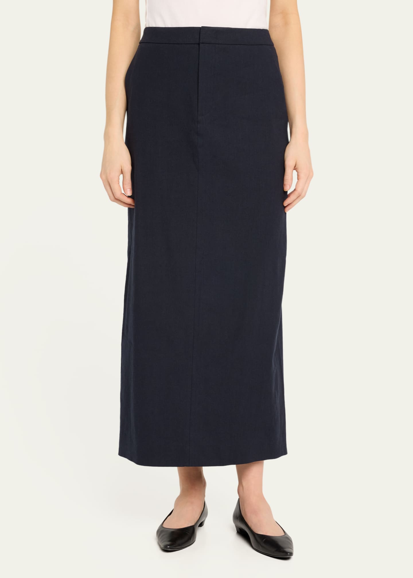Vince Mid-Rise Linen-Blend Maxi Skirt Image 4 of 5