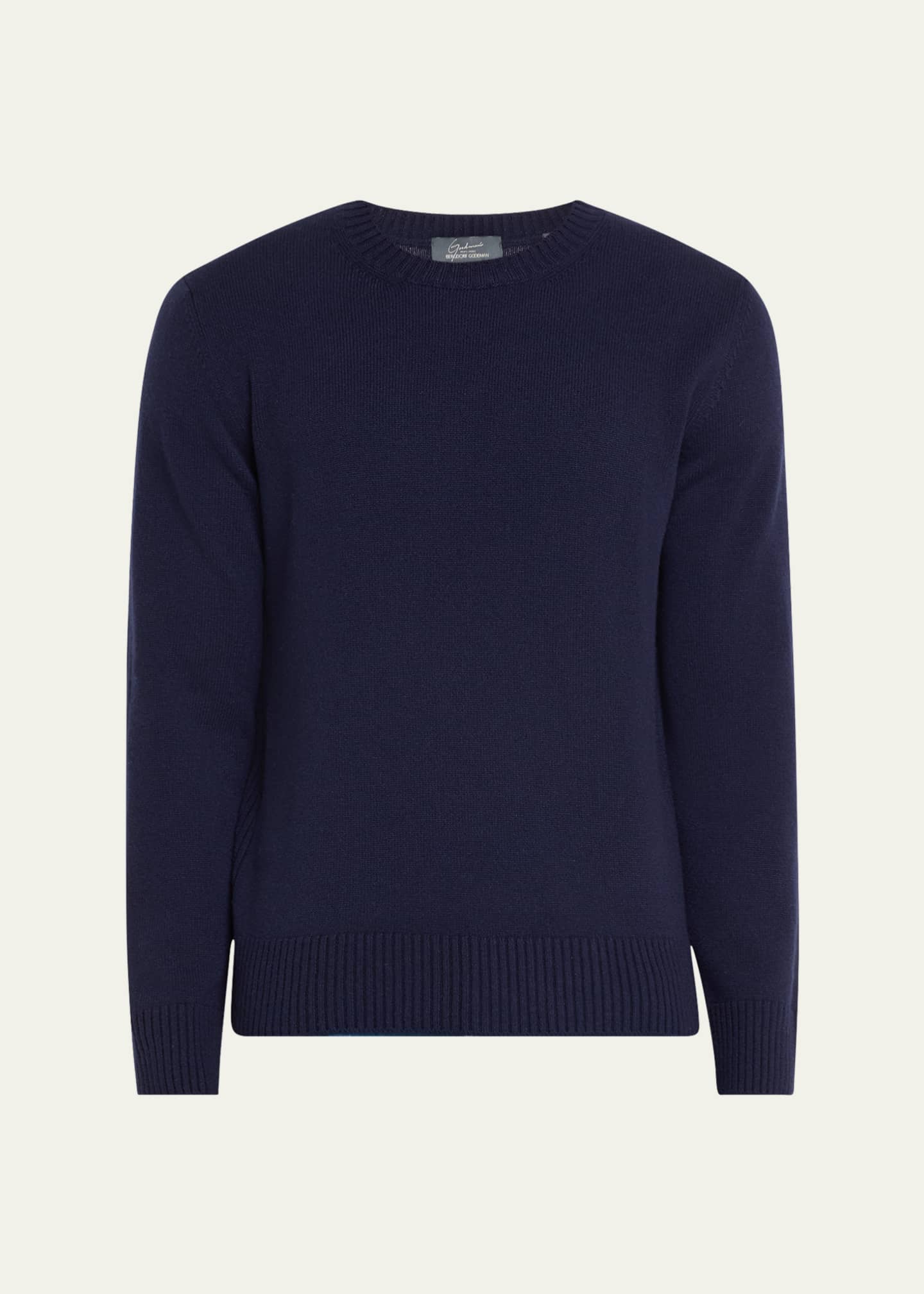 Bergdorf Goodman Men's Rib Baby Cashmere Pullover Image 1 of 5