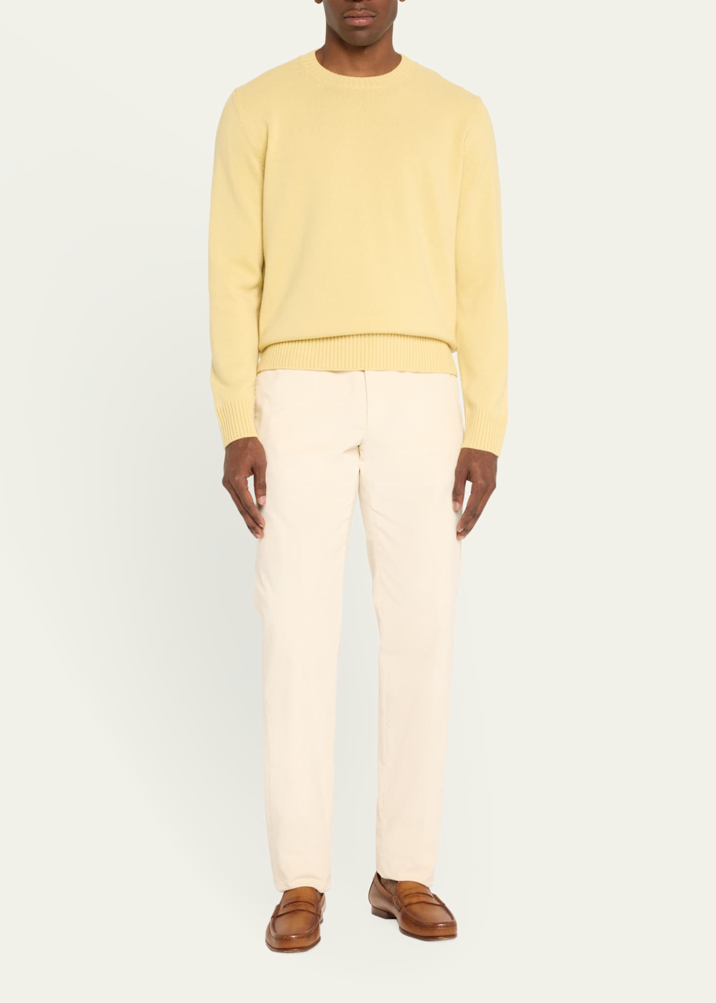 Bergdorf Goodman Men's Rib Baby Cashmere Pullover Image 2 of 5
