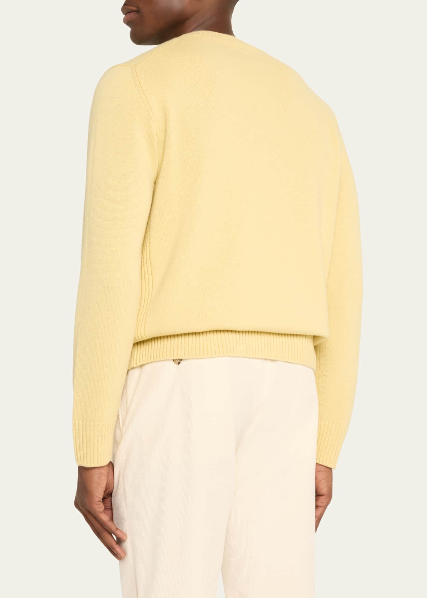 Bergdorf Goodman Men's Rib Baby Cashmere Pullover Image 3 of 5