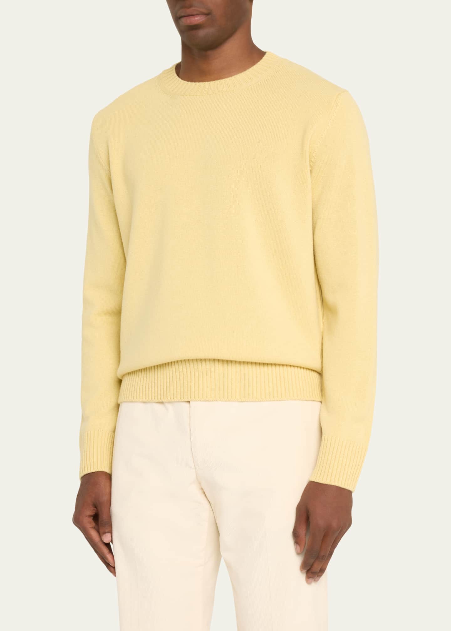Bergdorf Goodman Men's Rib Baby Cashmere Pullover Image 4 of 5