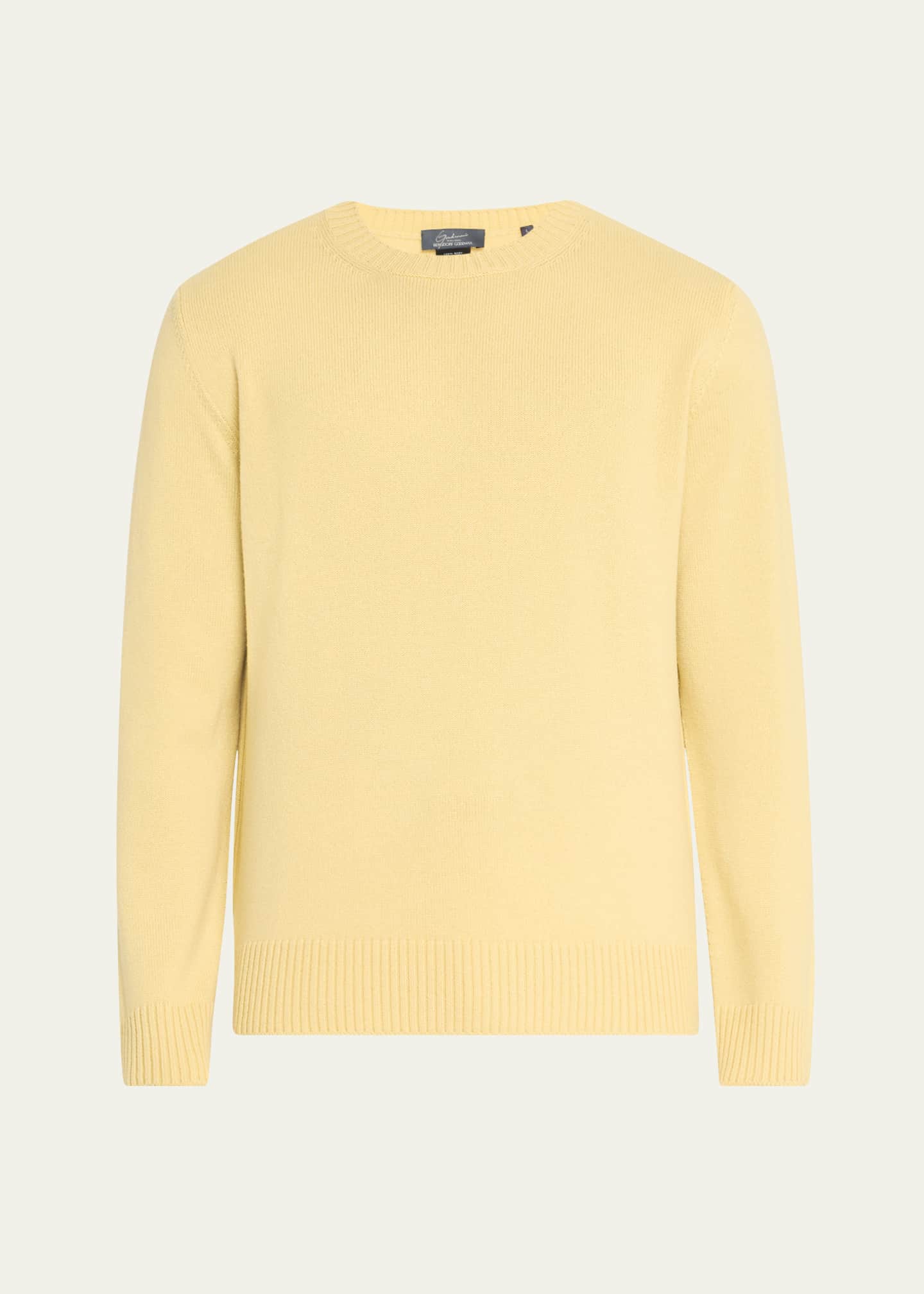 Bergdorf Goodman Men's Rib Baby Cashmere Pullover Image 1 of 5