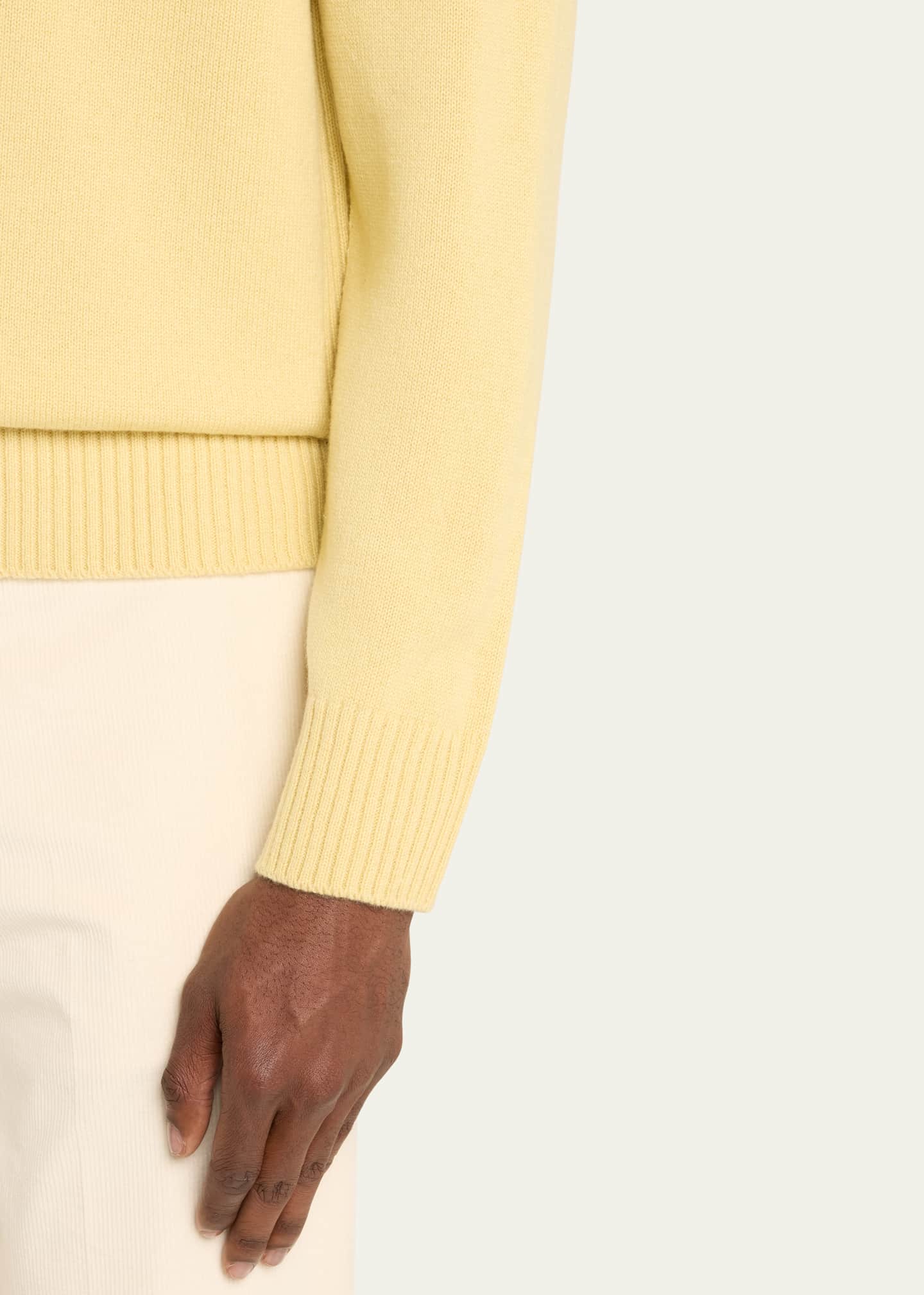 Bergdorf Goodman Men's Rib Baby Cashmere Pullover Image 5 of 5