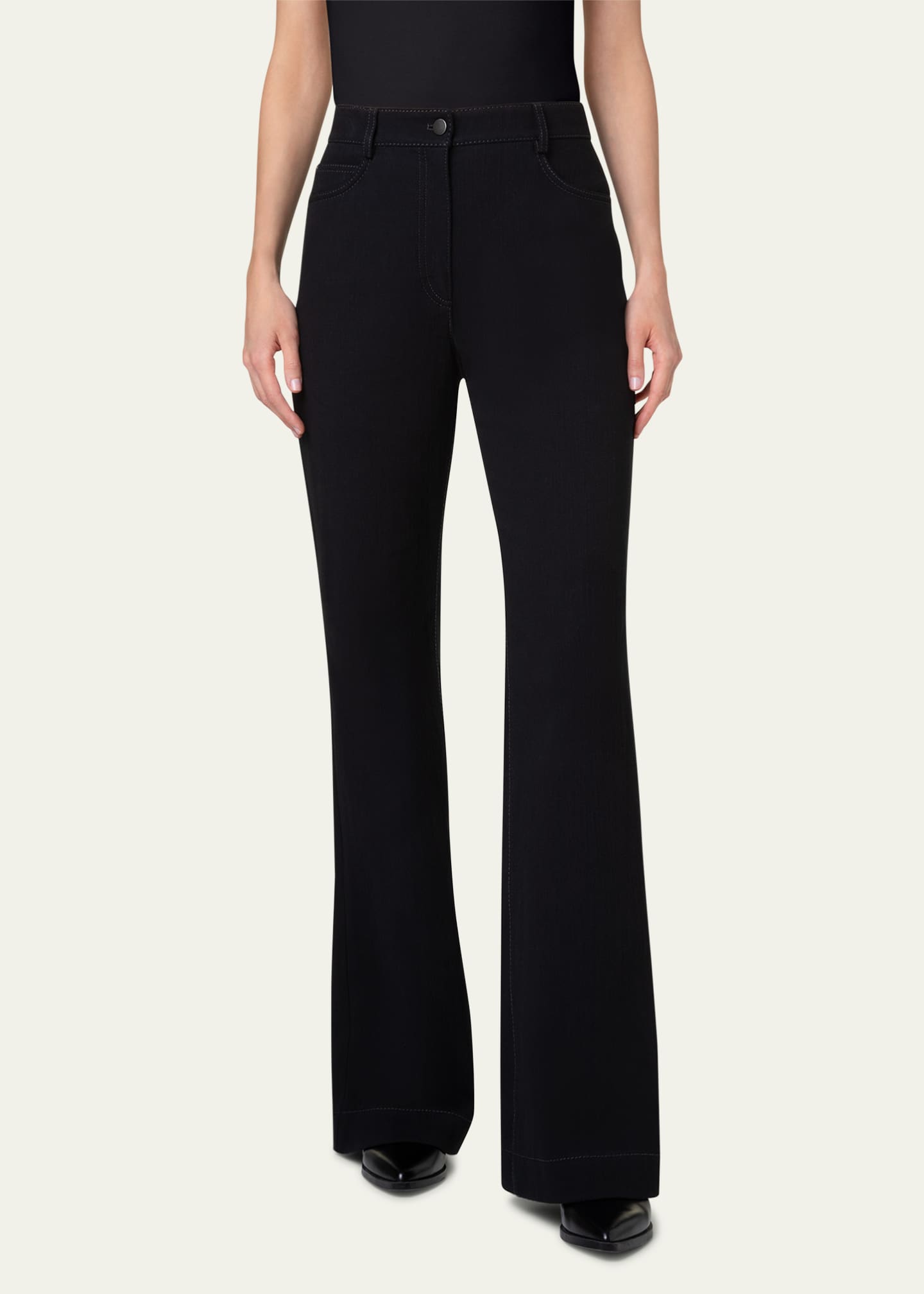 Akris punto Courtney Winter Denim Flare Jeans Image 2 of 4