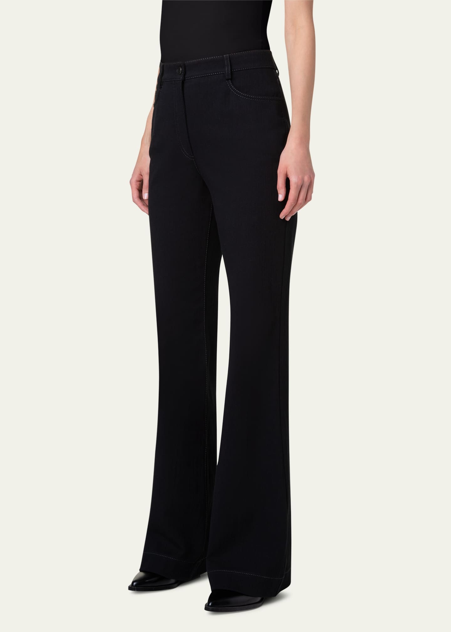Akris punto Courtney Winter Denim Flare Jeans Image 4 of 4