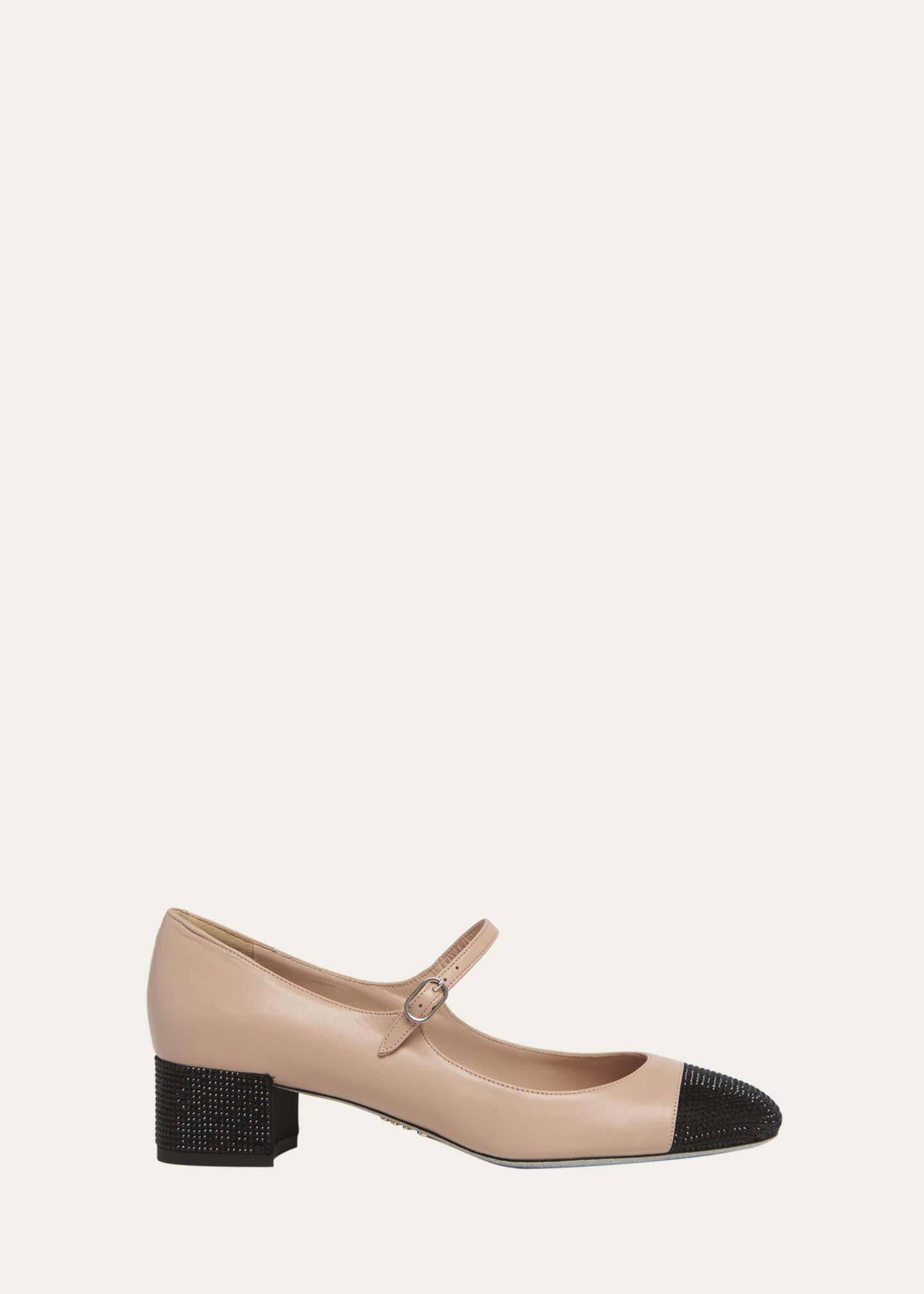 【Rene Caovilla】 Kristen 40レザー Mary Janeパンプス Rene Caovilla Kristen Bicolor Strass Mary Jane Pumps