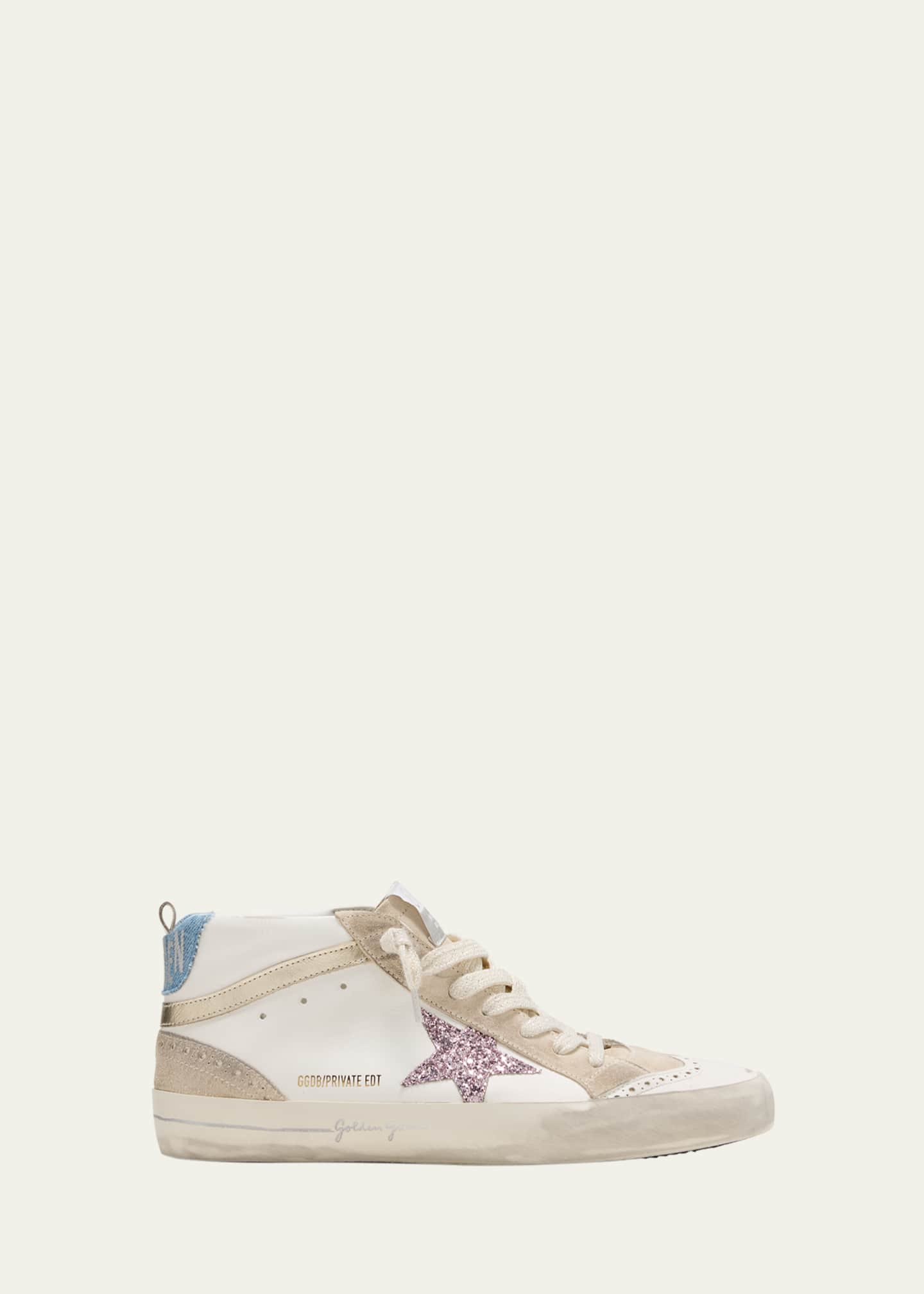 Golden Goose Midstar Glitter Wing-Tip Sneakers Image 1 of 5