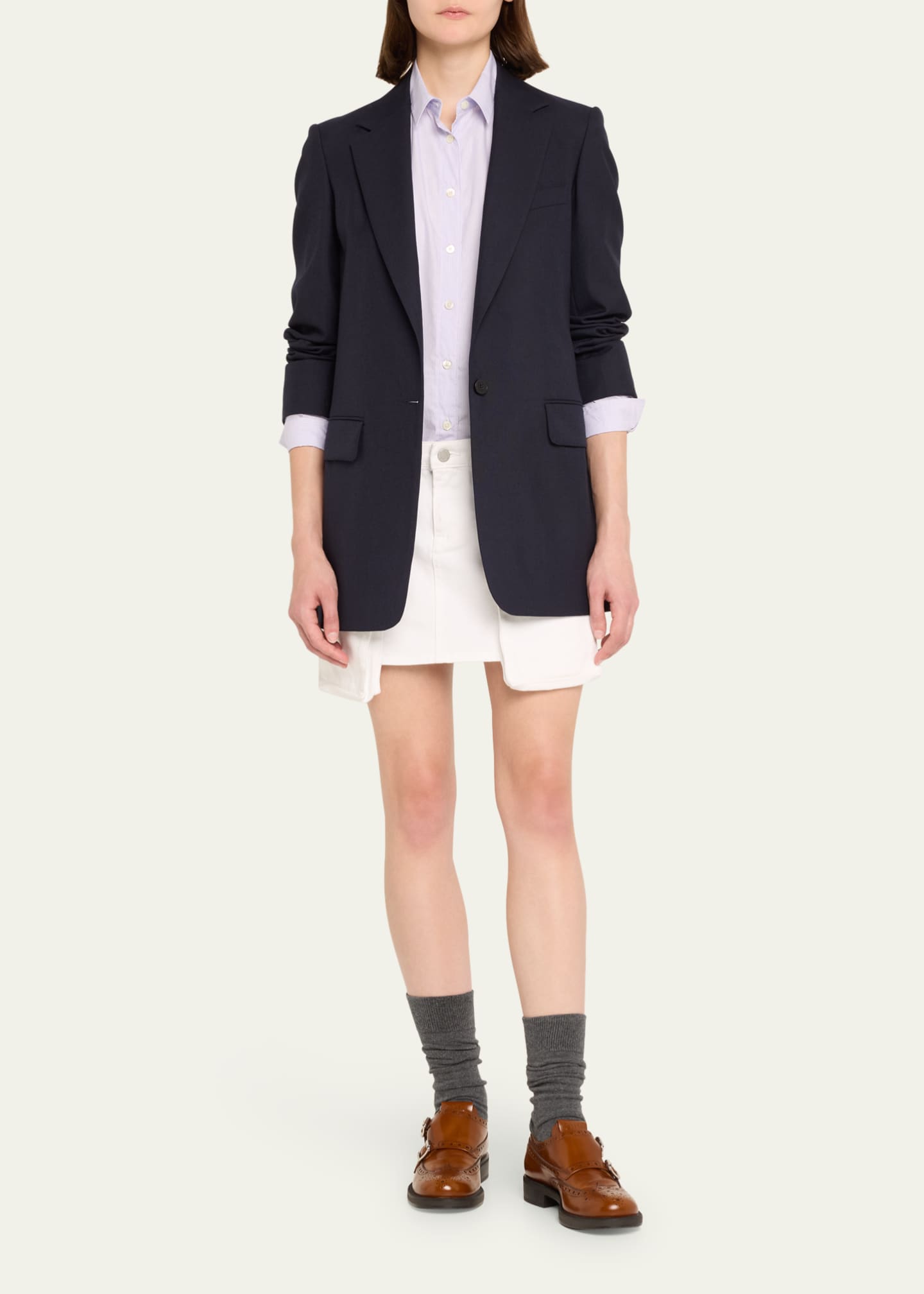 Brogue Leather Double Monk Loafers