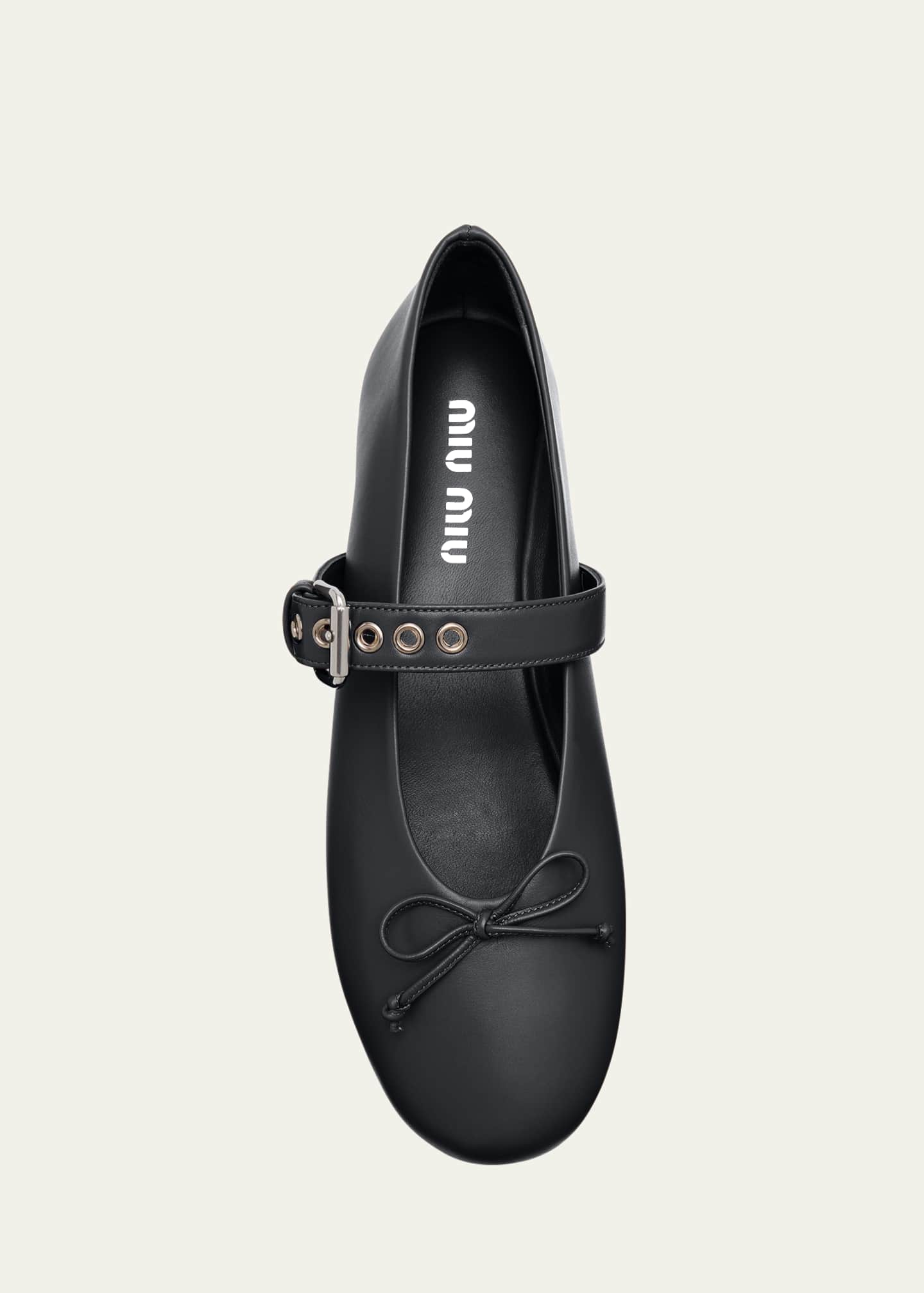 Miu Miu Leather Mary Jane Ballerina Flats - Bergdorf Goodman