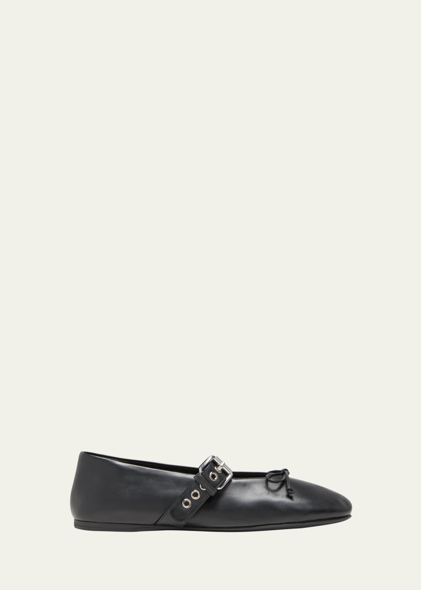 Miu Miu Leather Mary Jane Ballerina Flats Image 1 of 6