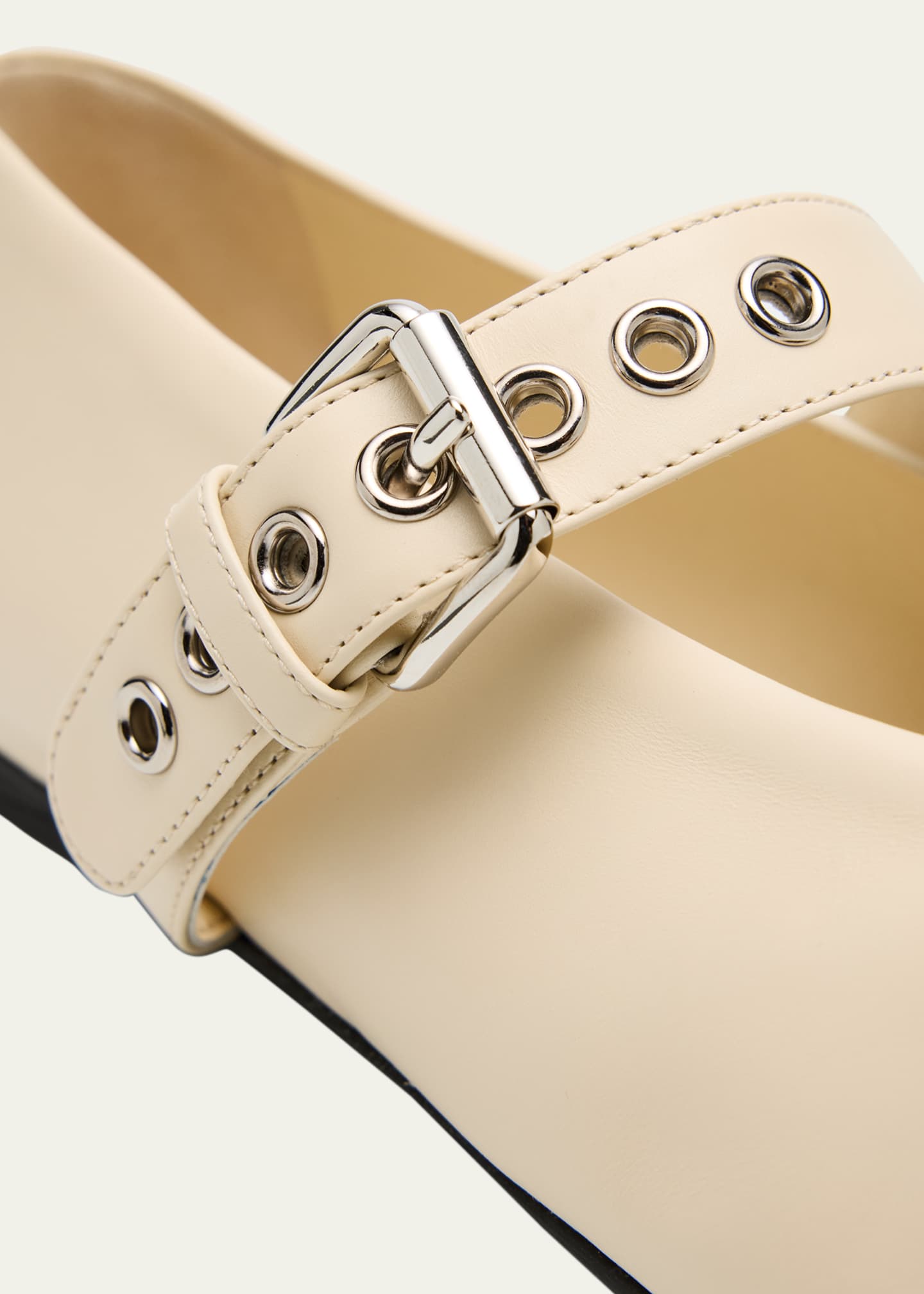Miu Miu Leather Mary Jane Ballerina Flats Image 6 of 6