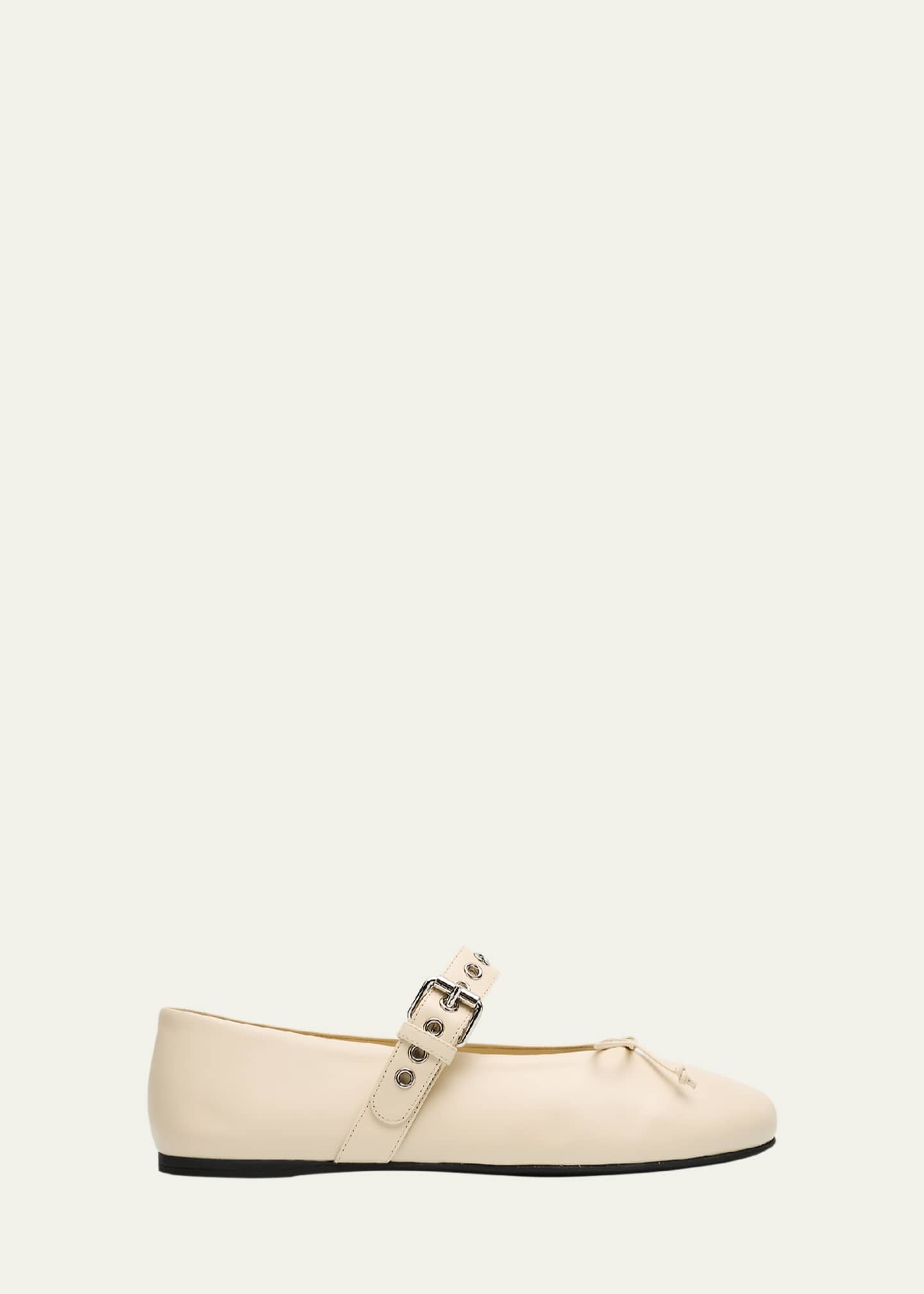 Miu Miu Leather Mary Jane Ballerina Flats Image 1 of 6