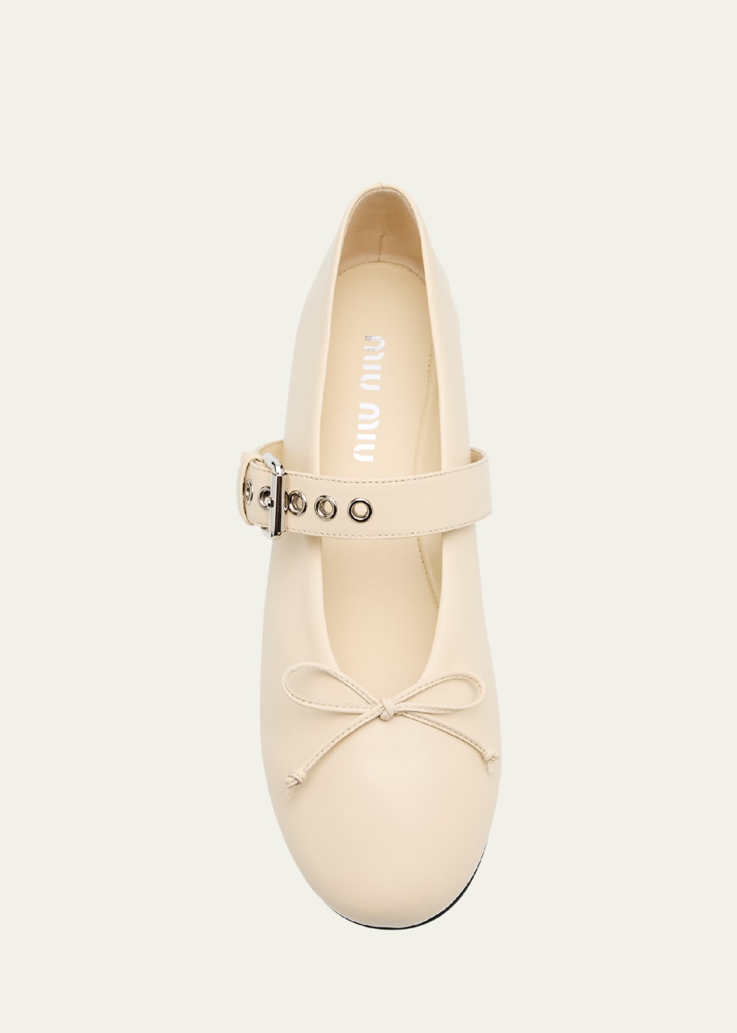 Miu Miu Leather Mary Jane Ballerina Flats Image 5 of 6