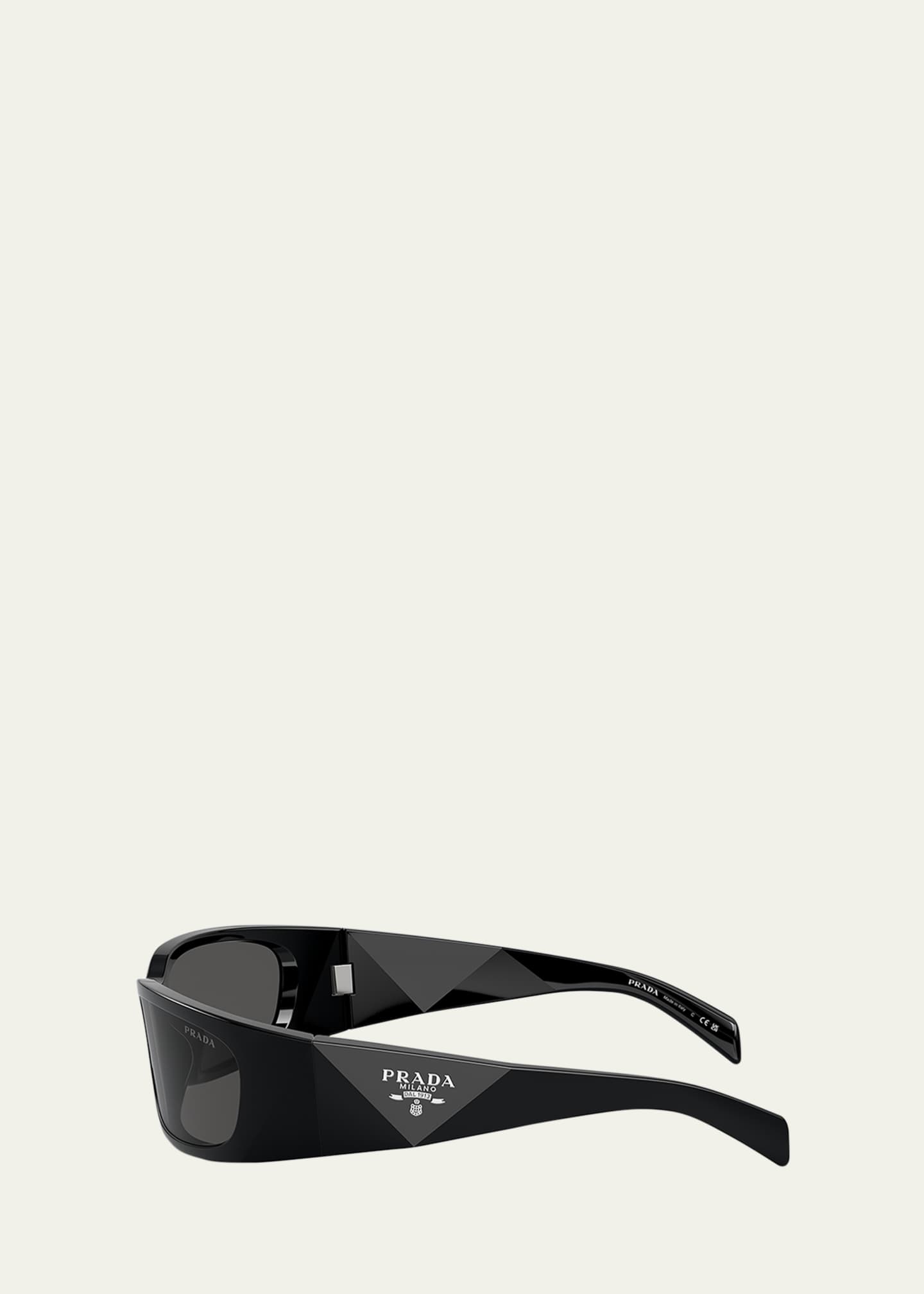 Prada Men s Plastic Rectangle Wrap Sunglasses Bergdorf Goodman