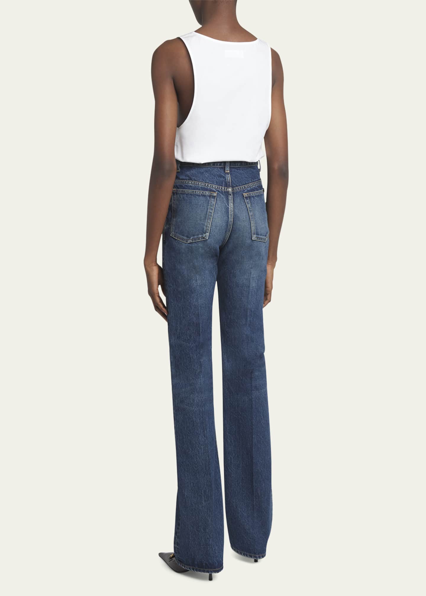 Saint Laurent Neo Clyde High-Rise Straight-Leg Jeans Image 3 of 5