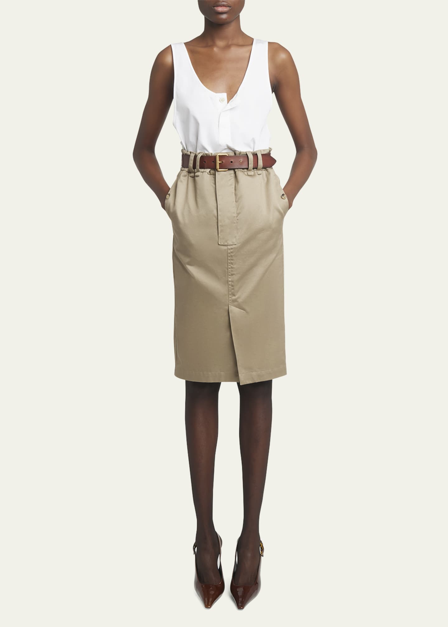 Saint Laurent Saharan Cargo Midi Skirt Image 2 of 5