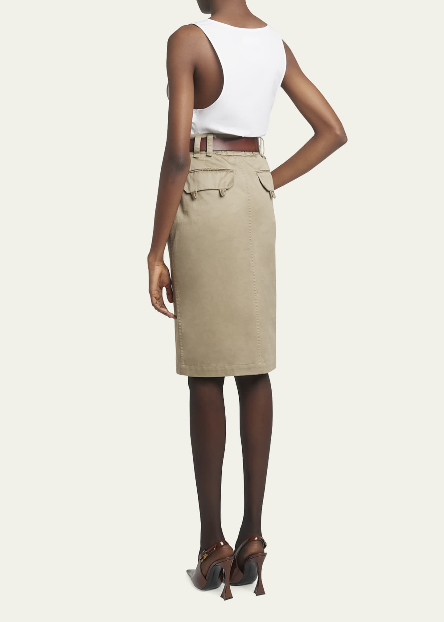 Saint Laurent Saharan Cargo Midi Skirt Image 3 of 5