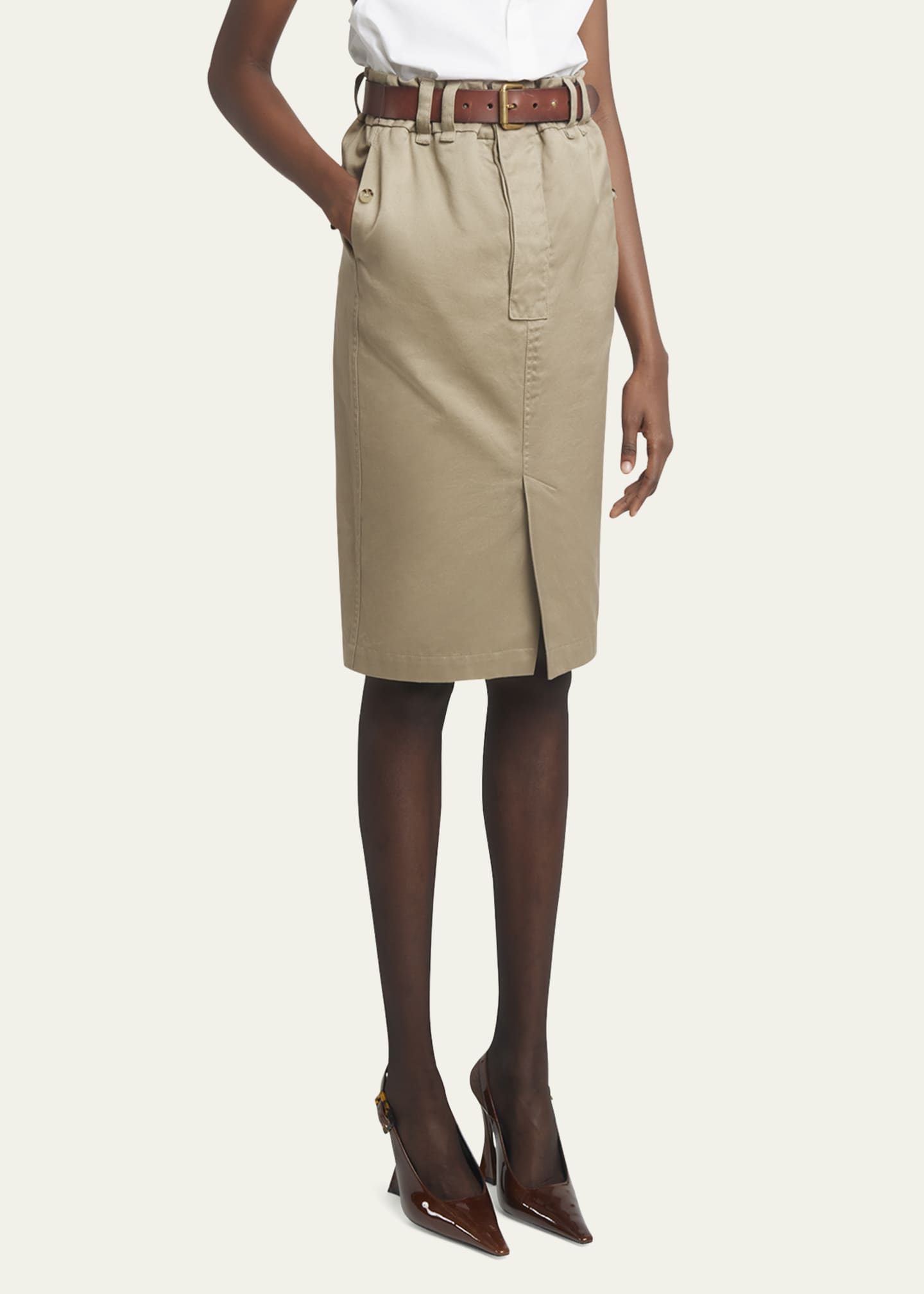 Saint Laurent Saharan Cargo Midi Skirt Image 4 of 5