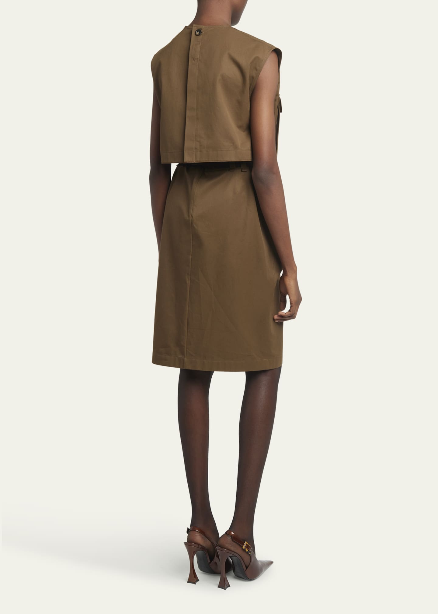 Saint Laurent Belted Button-Front Shirtdress Image 3 of 5