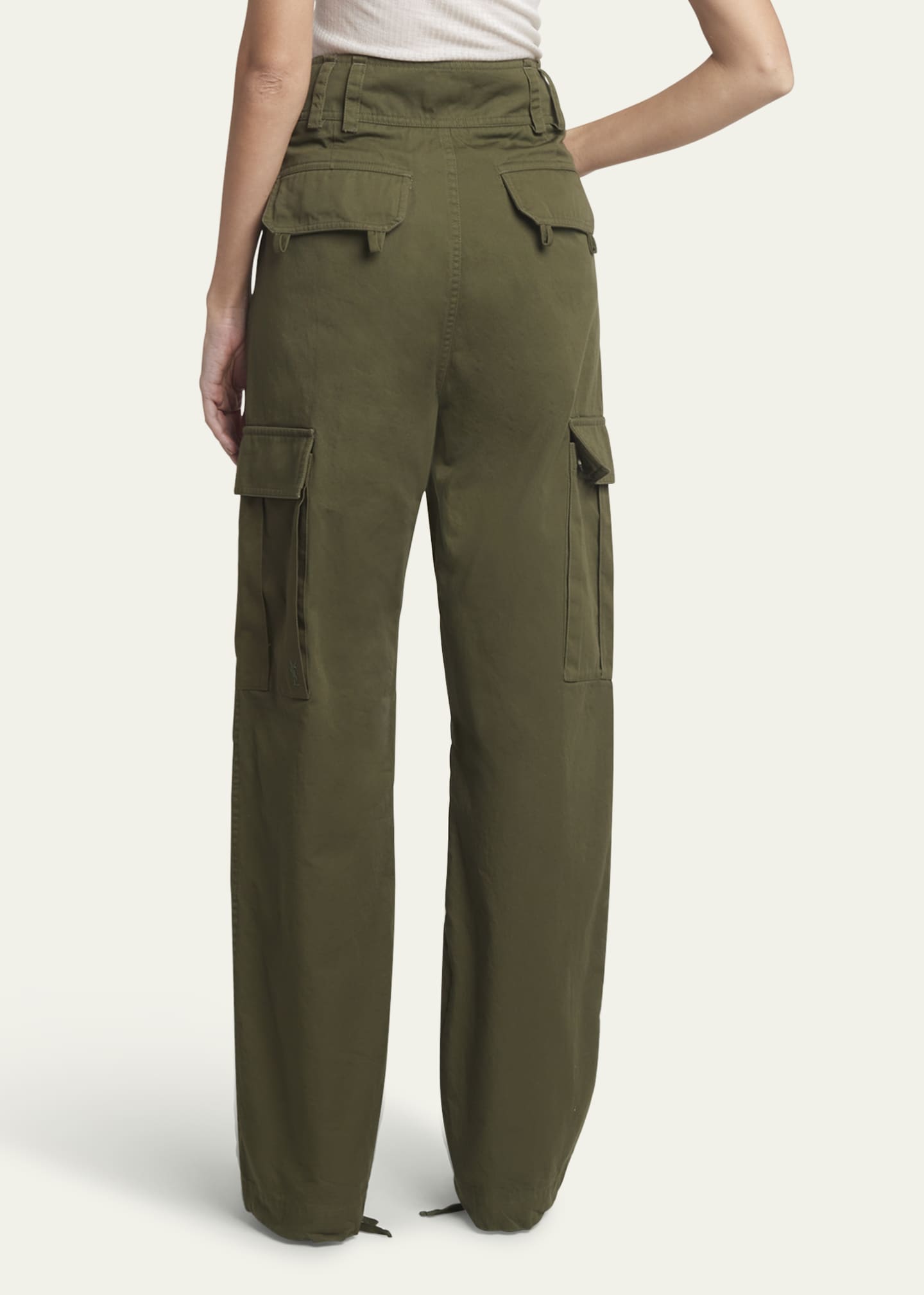 Saint Laurent High-Rise Straight-Leg Cargo Trousers Image 3 of 5