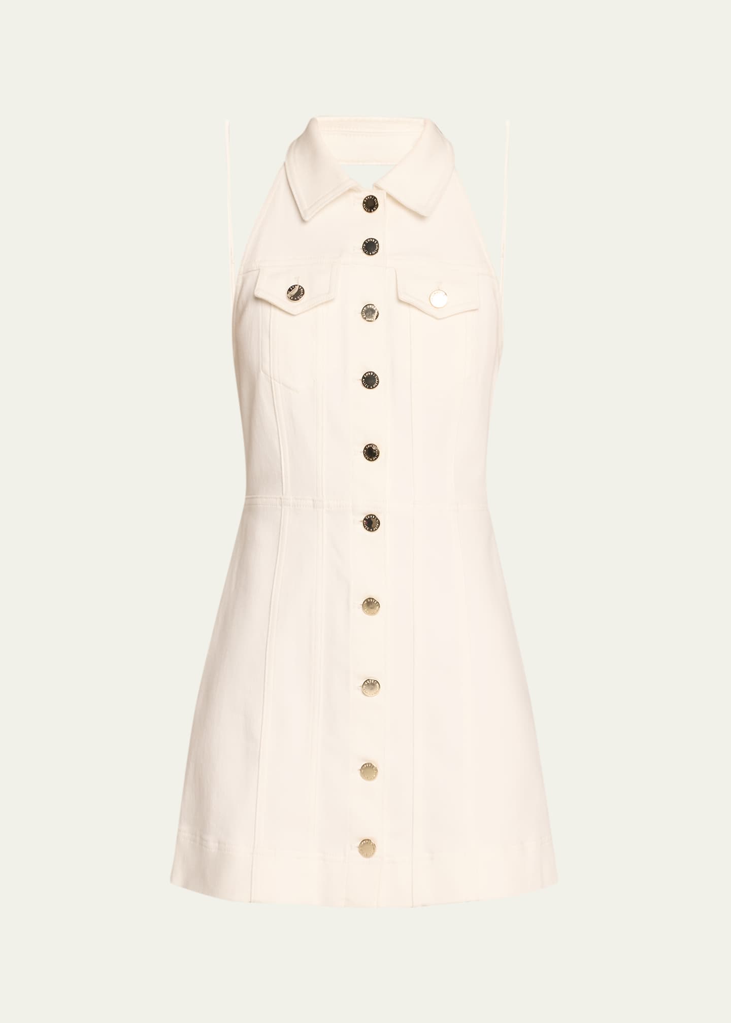 Alice + Olivia Kendall Denim Halter Mini Dress - Bergdorf Goodman