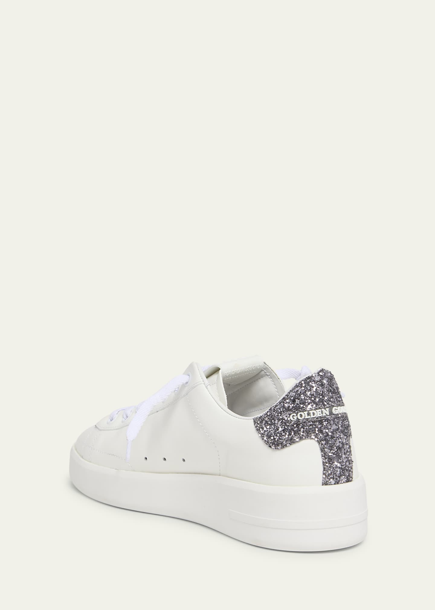Golden Goose Pure Star Leather Glitter Low-Top Sneakers Image 4 of 5