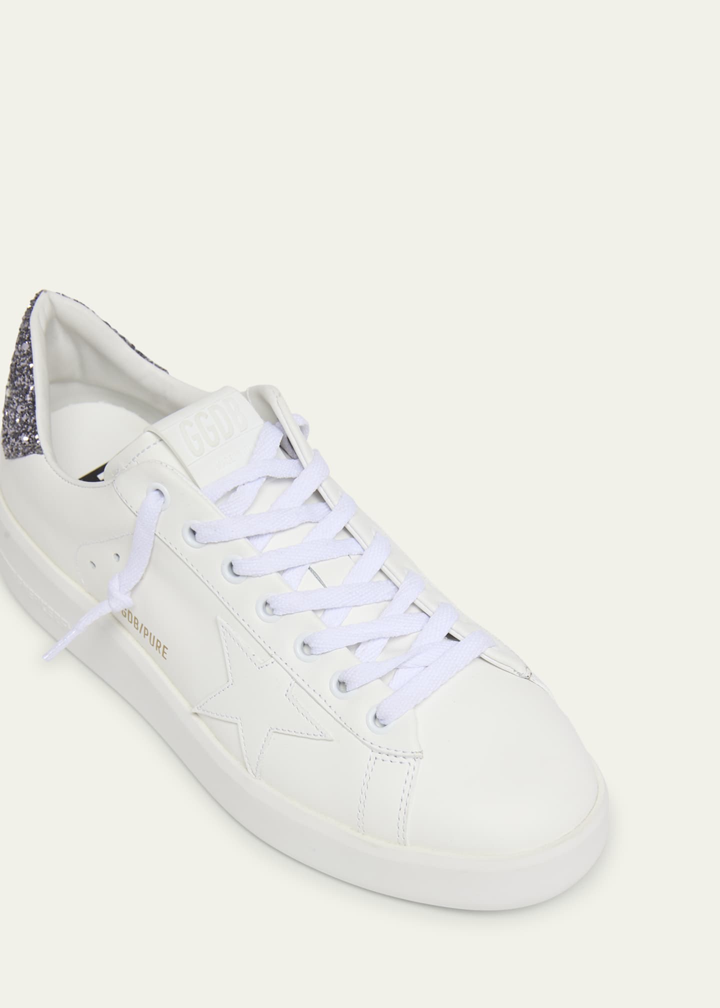 Golden Goose Pure Star Leather Glitter Low-Top Sneakers Image 5 of 5