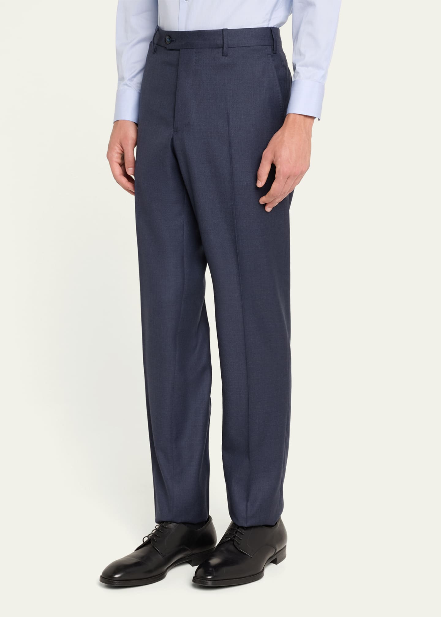Giorgio Armani Men's Flat-Front Wool Trousers Image 4 of 5