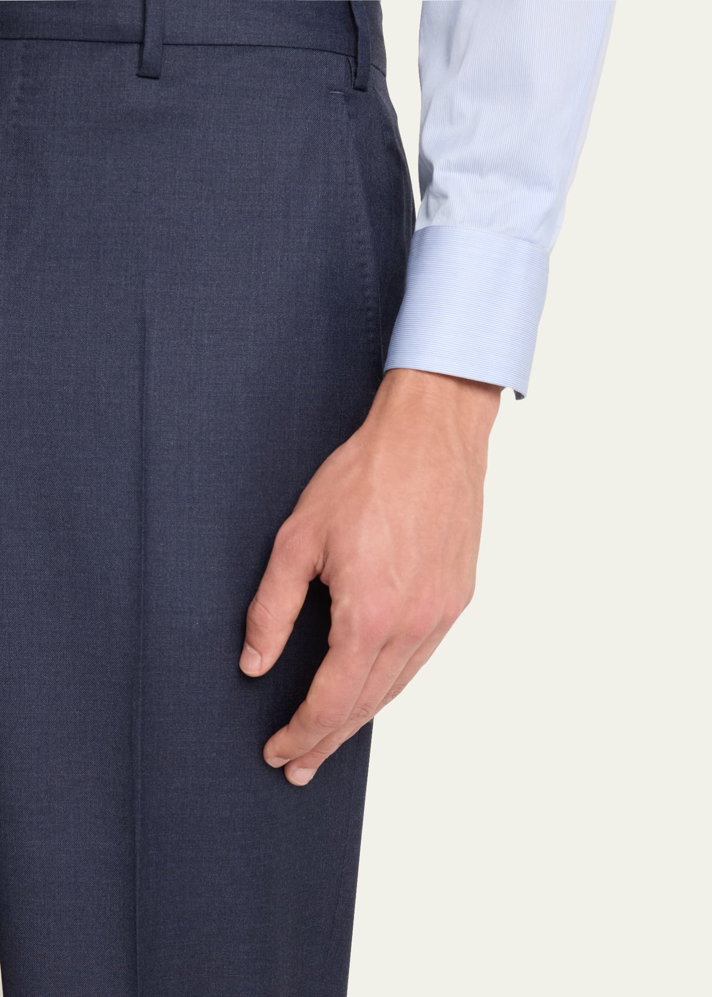 Giorgio Armani Men's Flat-Front Wool Trousers Image 5 of 5