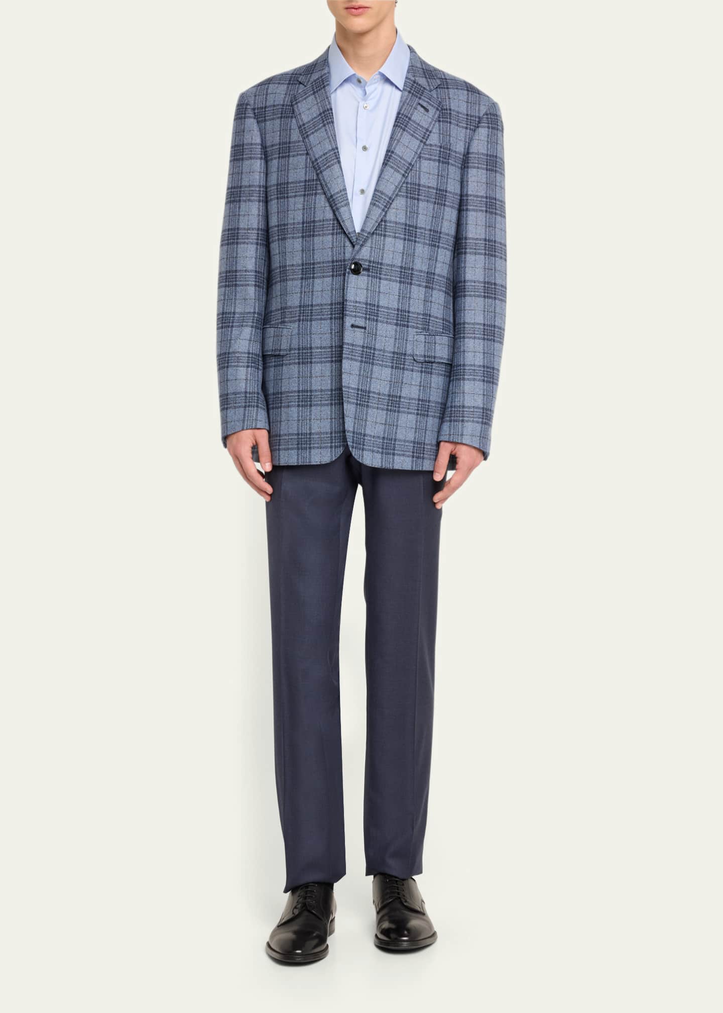 Giorgio Armani Men's Soft Wool-Cashmere Plaid Sport Coat Image 2 of 5