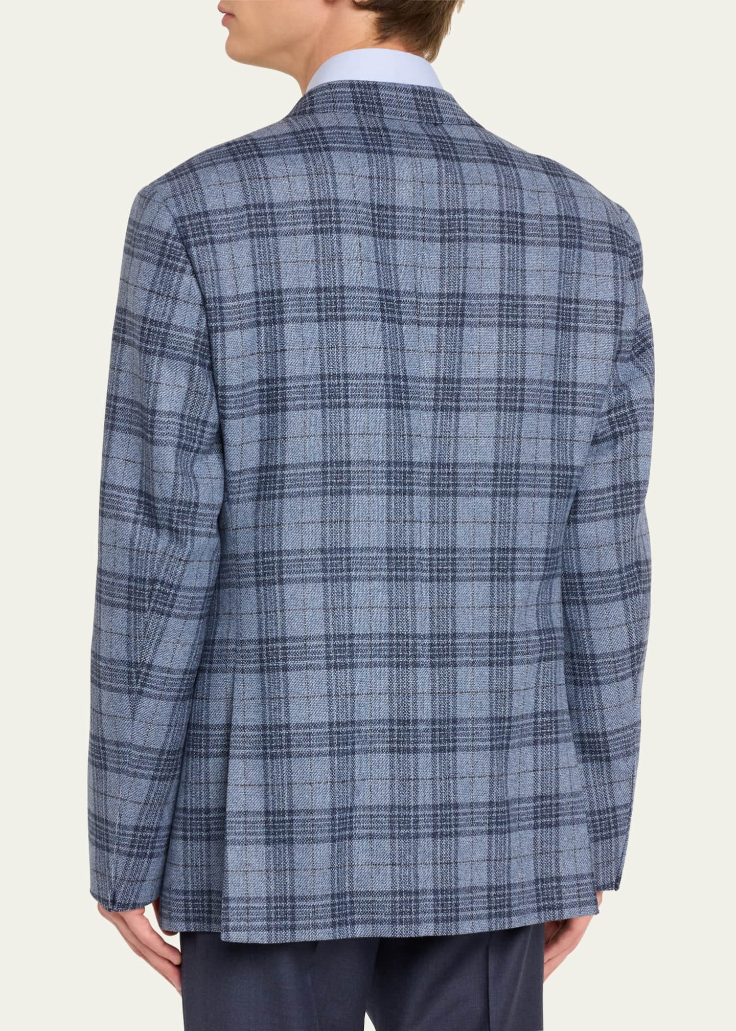 Giorgio Armani Men's Soft Wool-Cashmere Plaid Sport Coat Image 3 of 5