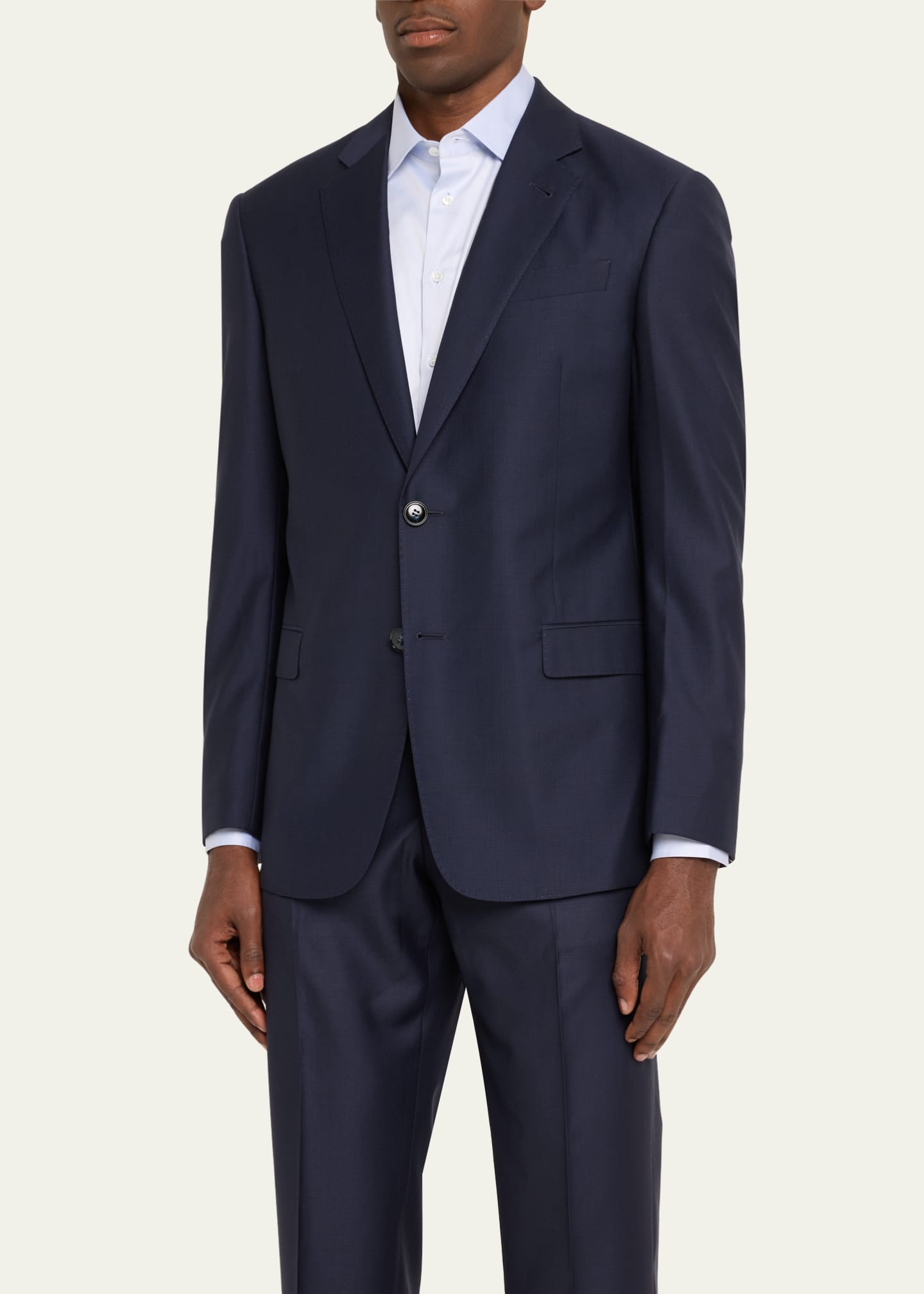 Giorgio Armani Men's Micro-Plaid Wool Classic Fit Suit Image 4 of 5