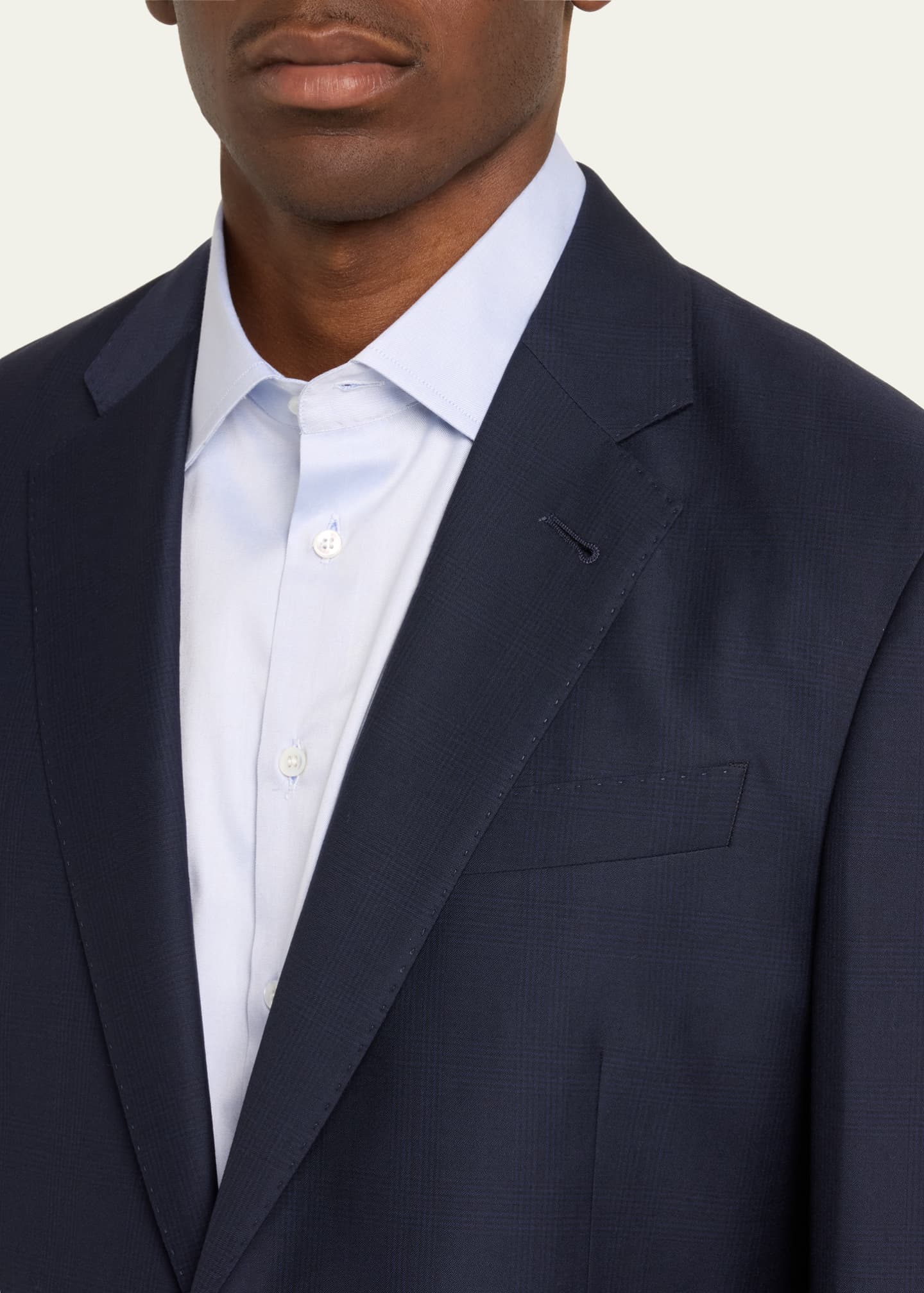 Giorgio Armani Men's Micro-Plaid Wool Classic Fit Suit Image 5 of 5