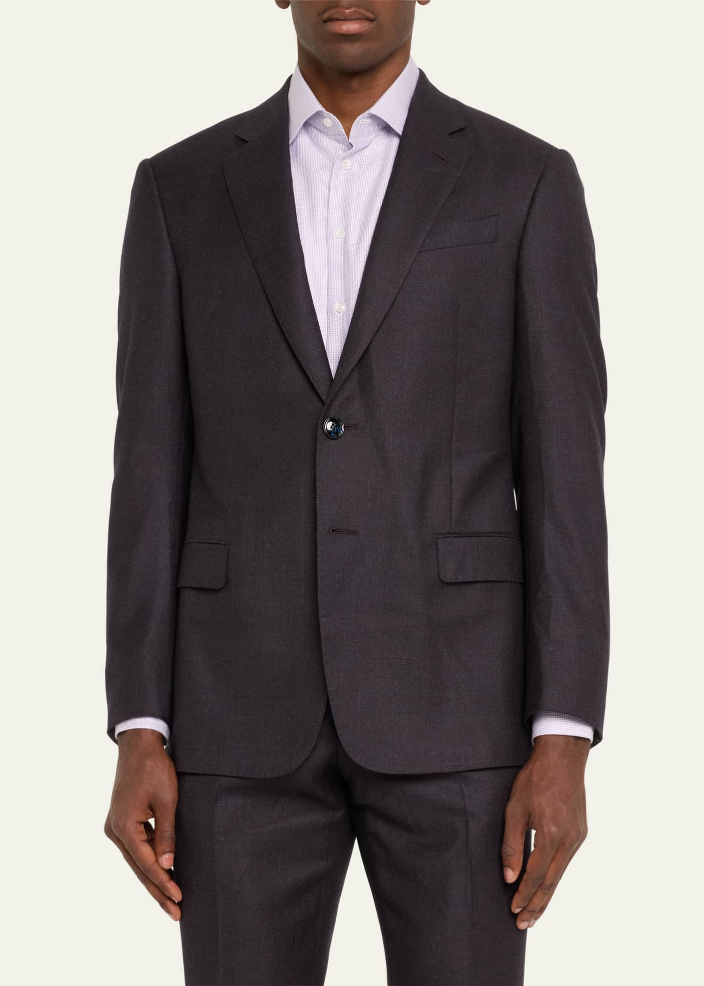 Giorgio Armani Men's Micro-Textured Wool Classic Fit Suit Image 4 of 5