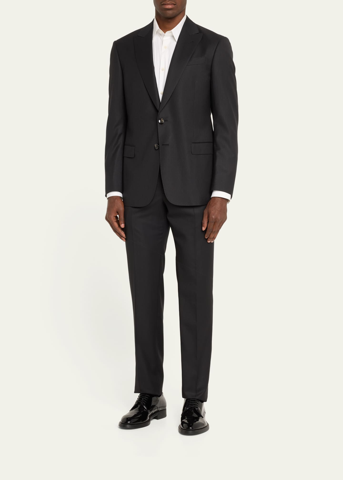 Giorgio Armani Men's Super 150s Striped Peak-Lapel Classic Fit Suit Image 2 of 5