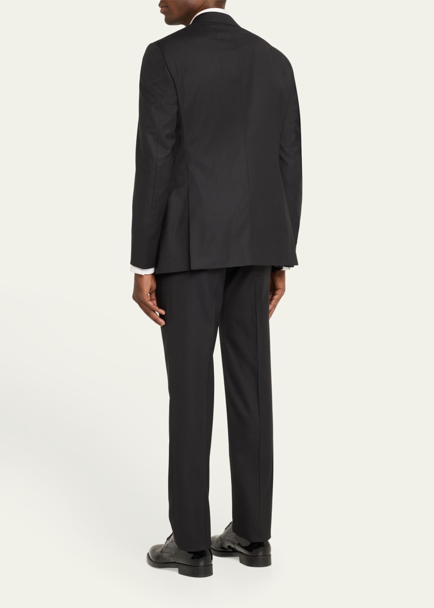 Giorgio Armani Men's Super 150s Striped Peak-Lapel Classic Fit Suit Image 3 of 5