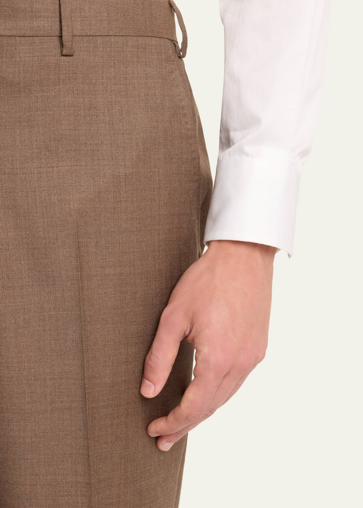 Giorgio Armani Men's Flat-Front Wool Trousers Image 5 of 5