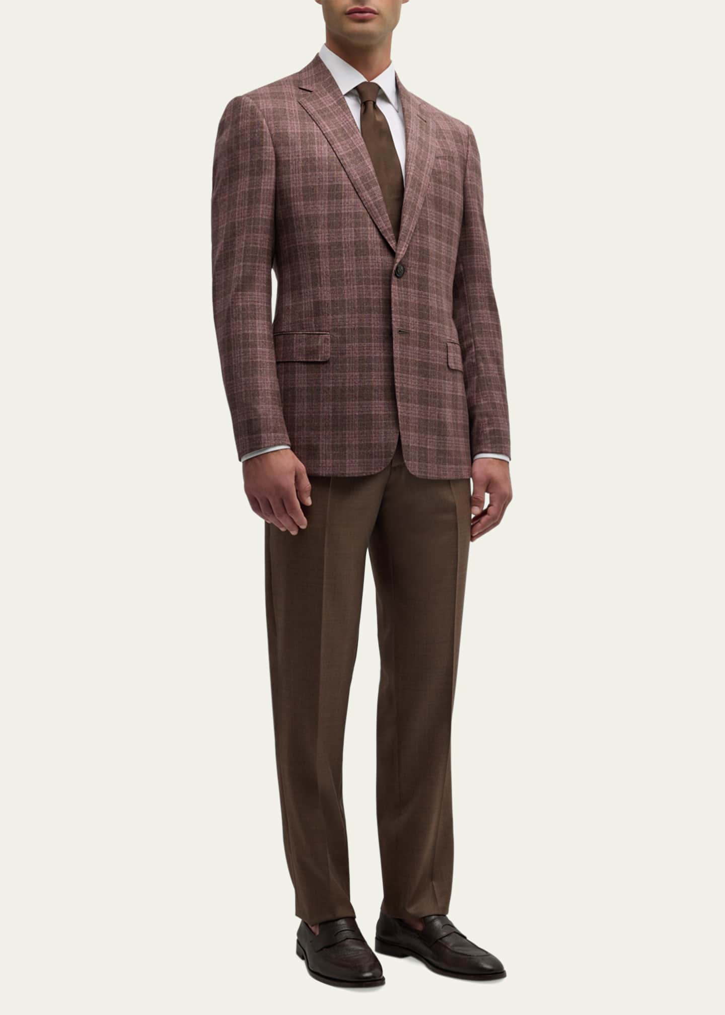 Giorgio Armani Men's Soft Wool-Cashmere Plaid Sport Coat Image 2 of 5