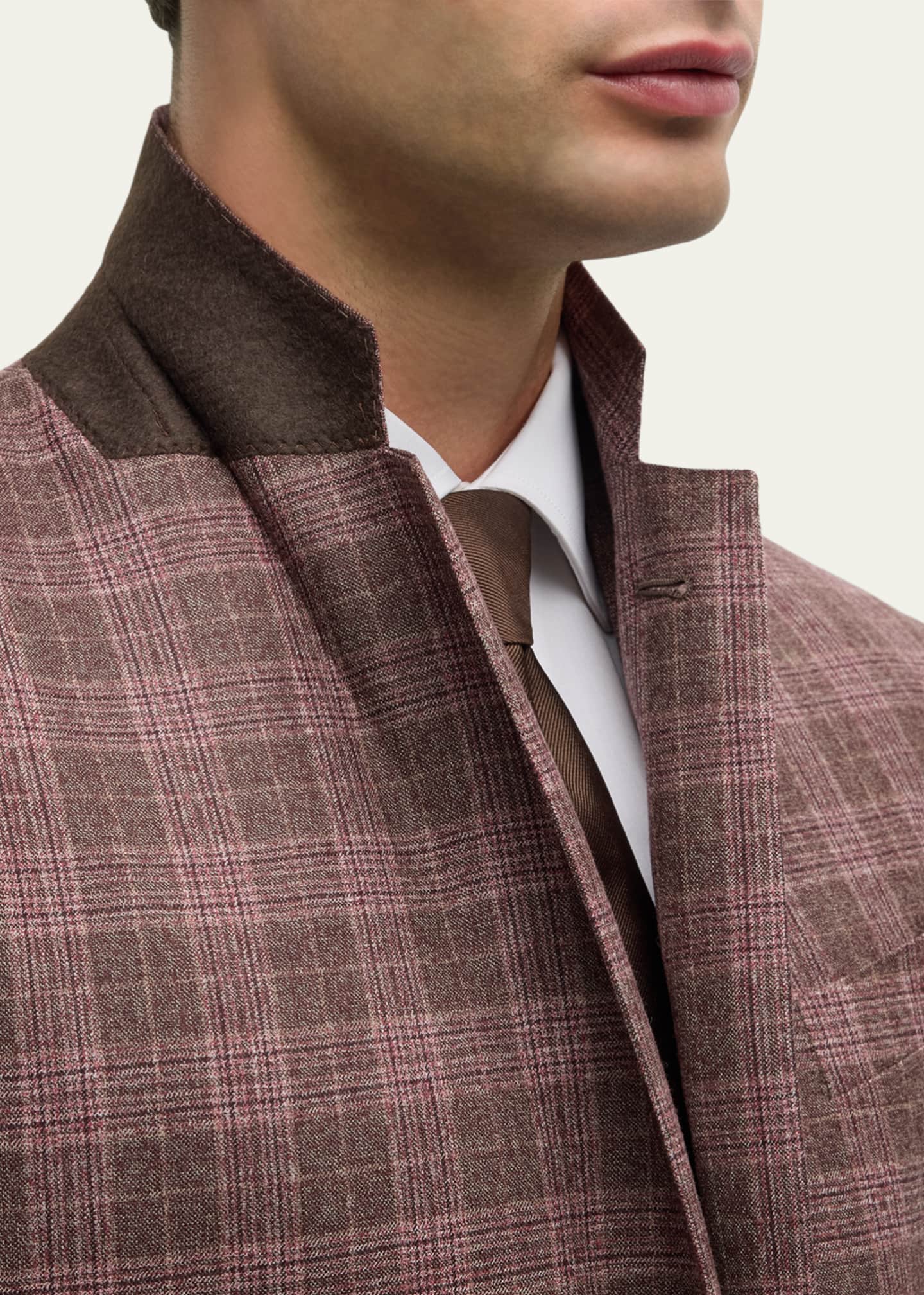 Giorgio Armani Men's Soft Wool-Cashmere Plaid Sport Coat Image 5 of 5