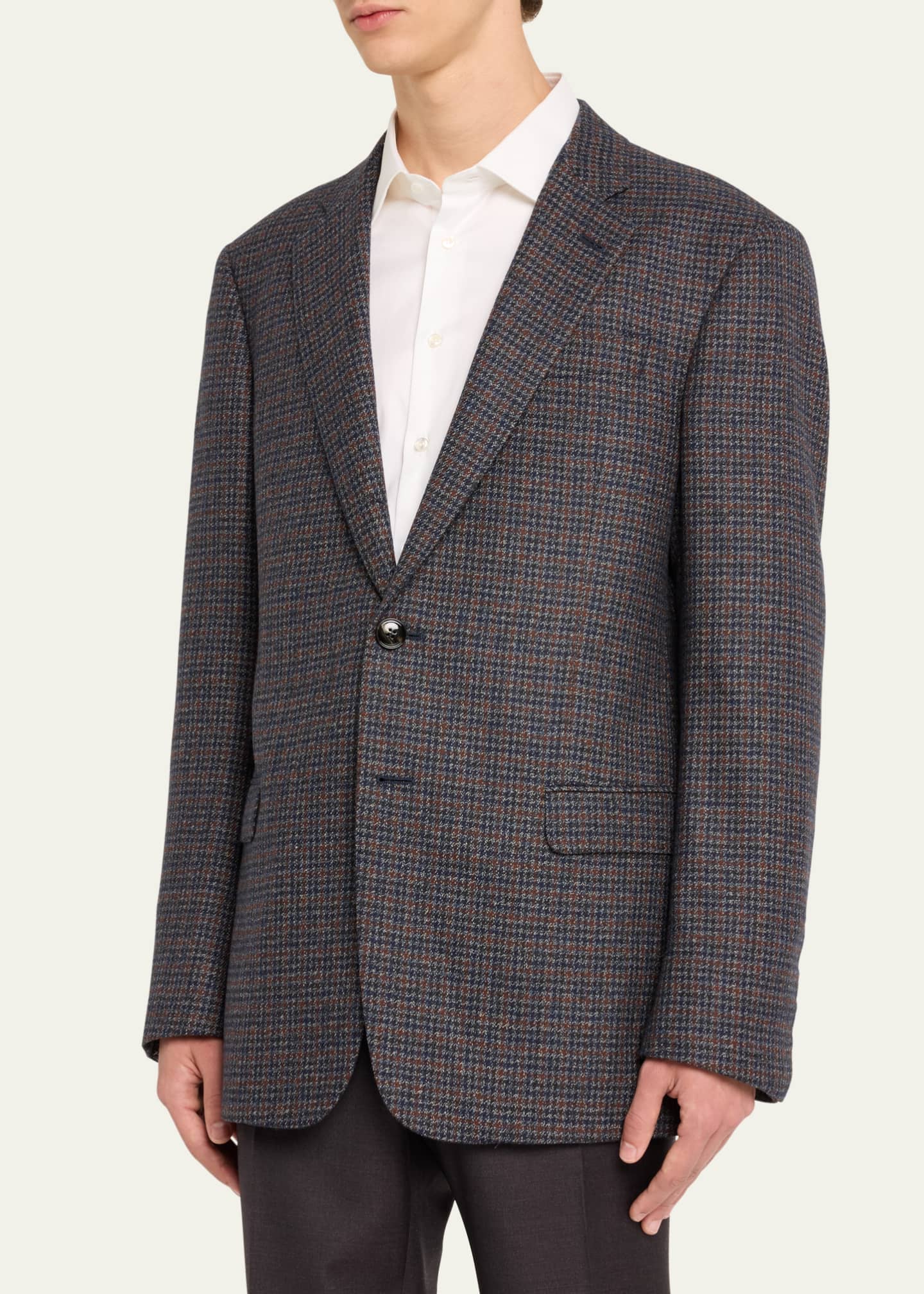 Giorgio Armani Men's Wool-Cashmere Plaid Sport Coat Image 4 of 5