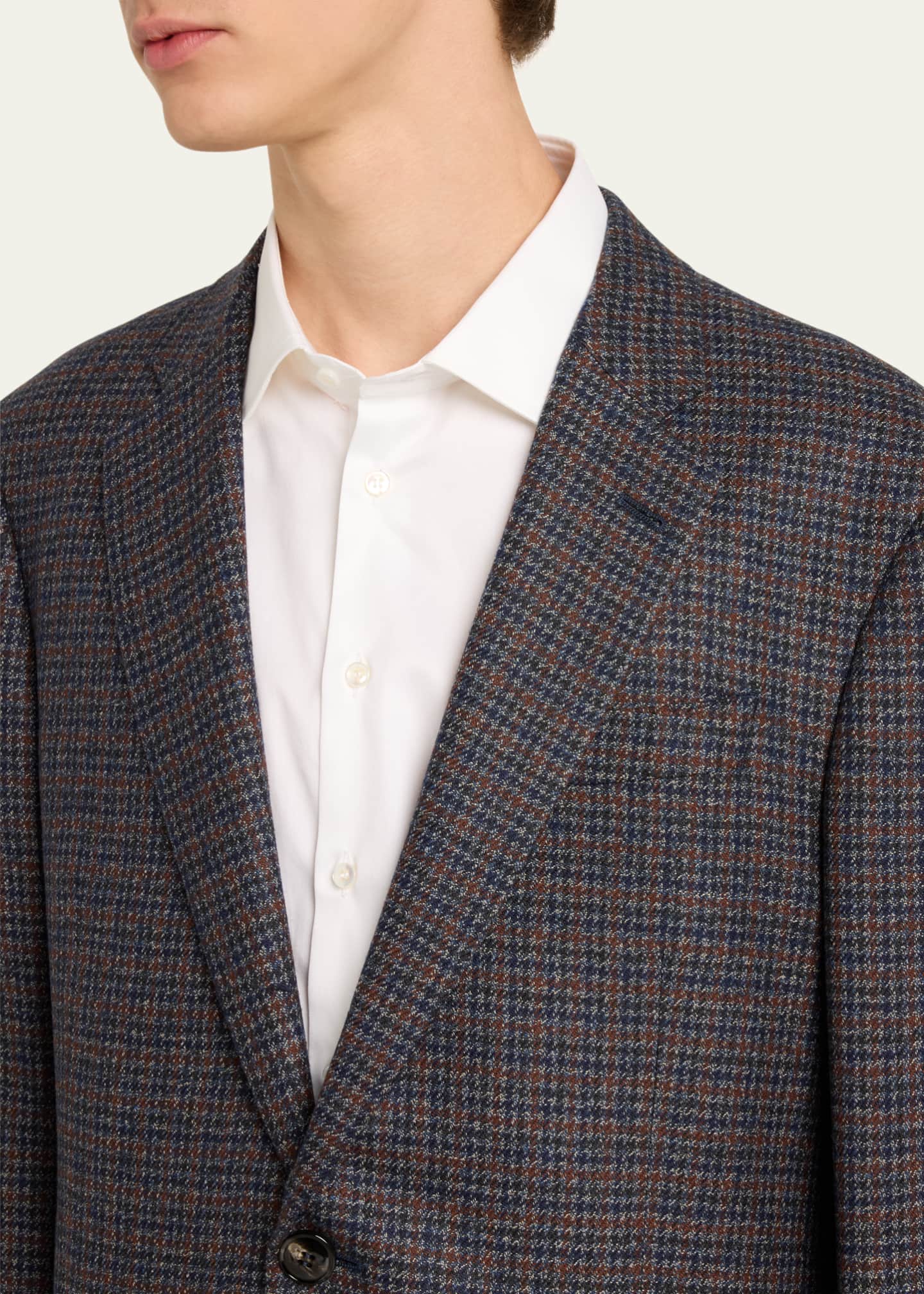 Giorgio Armani Men's Wool-Cashmere Plaid Sport Coat Image 5 of 5