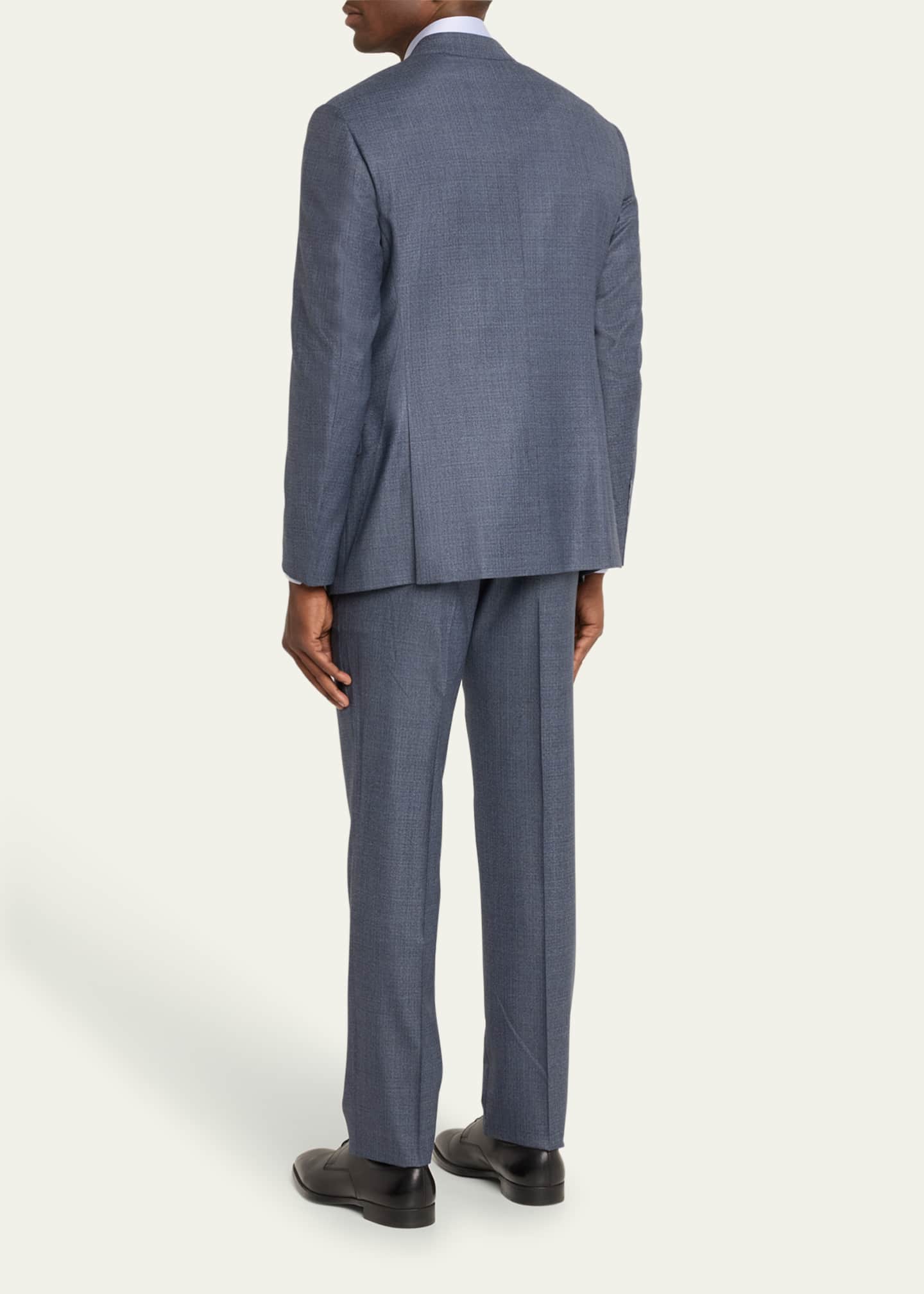 Giorgio Armani Men's Micro-Squares Wool Classic Fit Suit Image 3 of 5