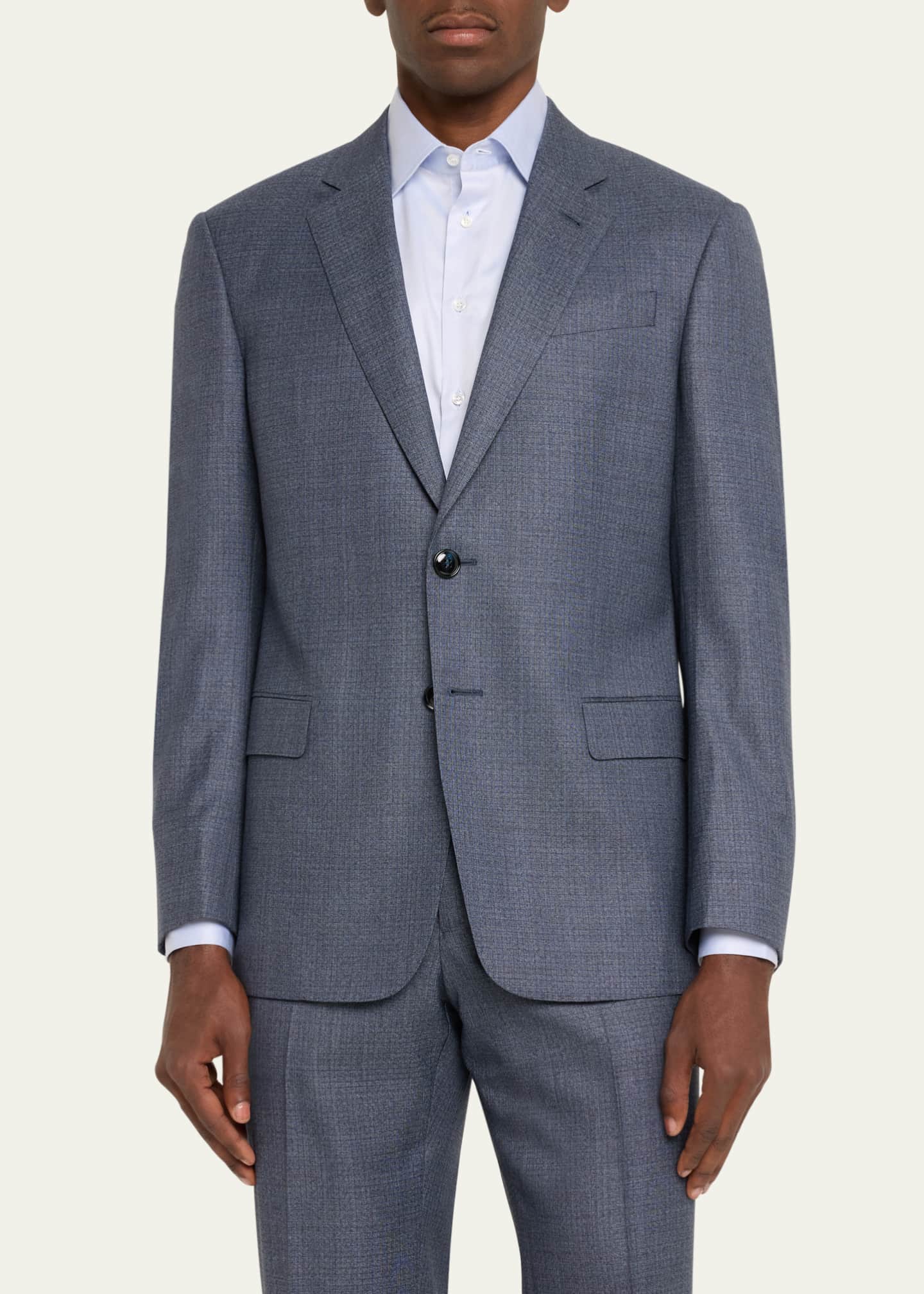 Giorgio Armani Men's Micro-Squares Wool Classic Fit Suit Image 4 of 5