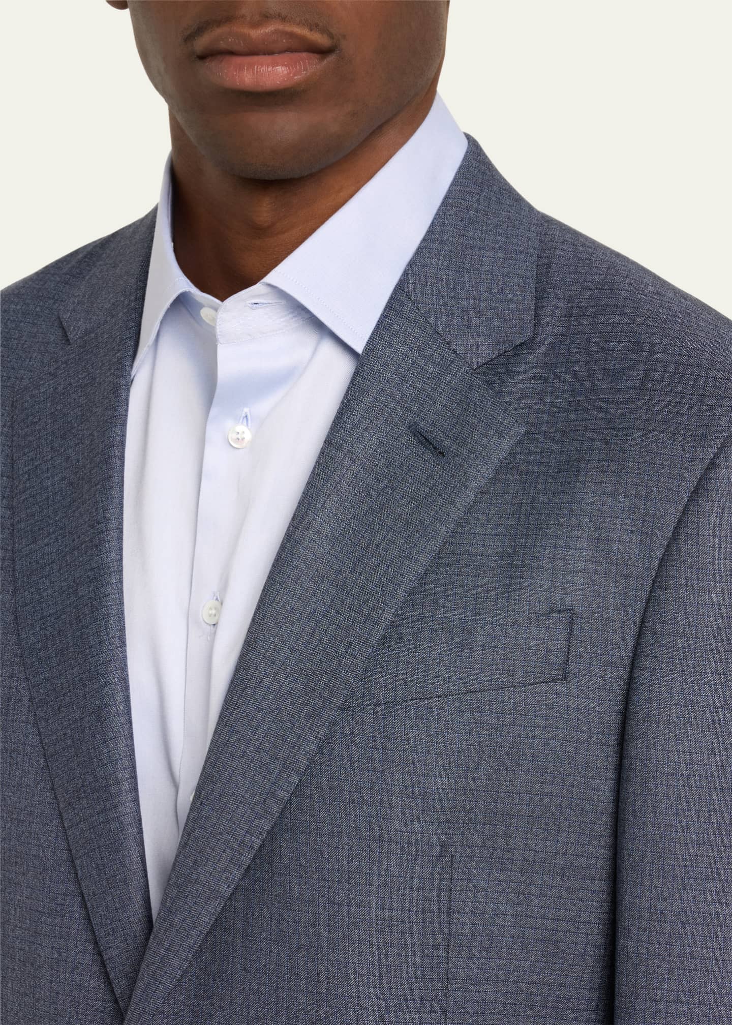Giorgio Armani Men's Micro-Squares Wool Classic Fit Suit Image 5 of 5